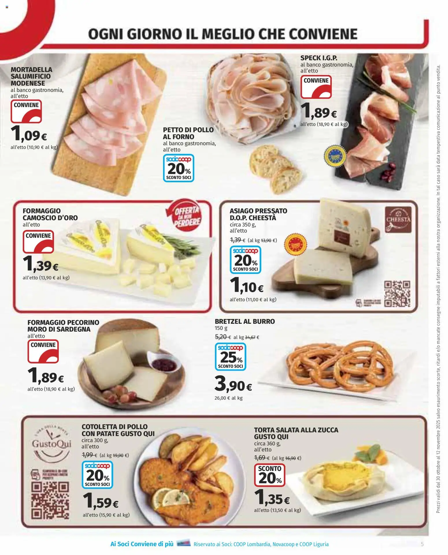 Volantino COOP del 30.10.2025 | Pagina: 5 | Prodotti: Patate, Data, Torta, Pecorino