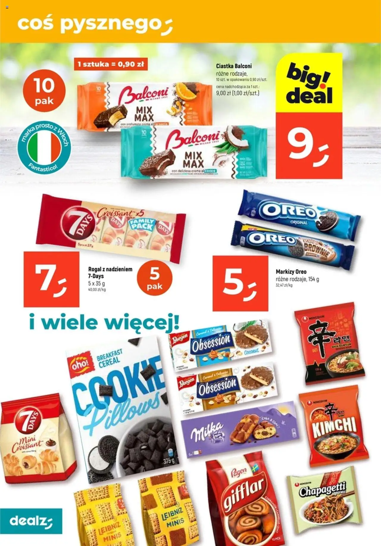 Dealz Gazetka - Wielkie otwarcie Włocławek, Kruszyńska 27 od 21.08.2025 | Strona: 6 | Produkty: Kimchi, Milka, Brownie, Ciastka