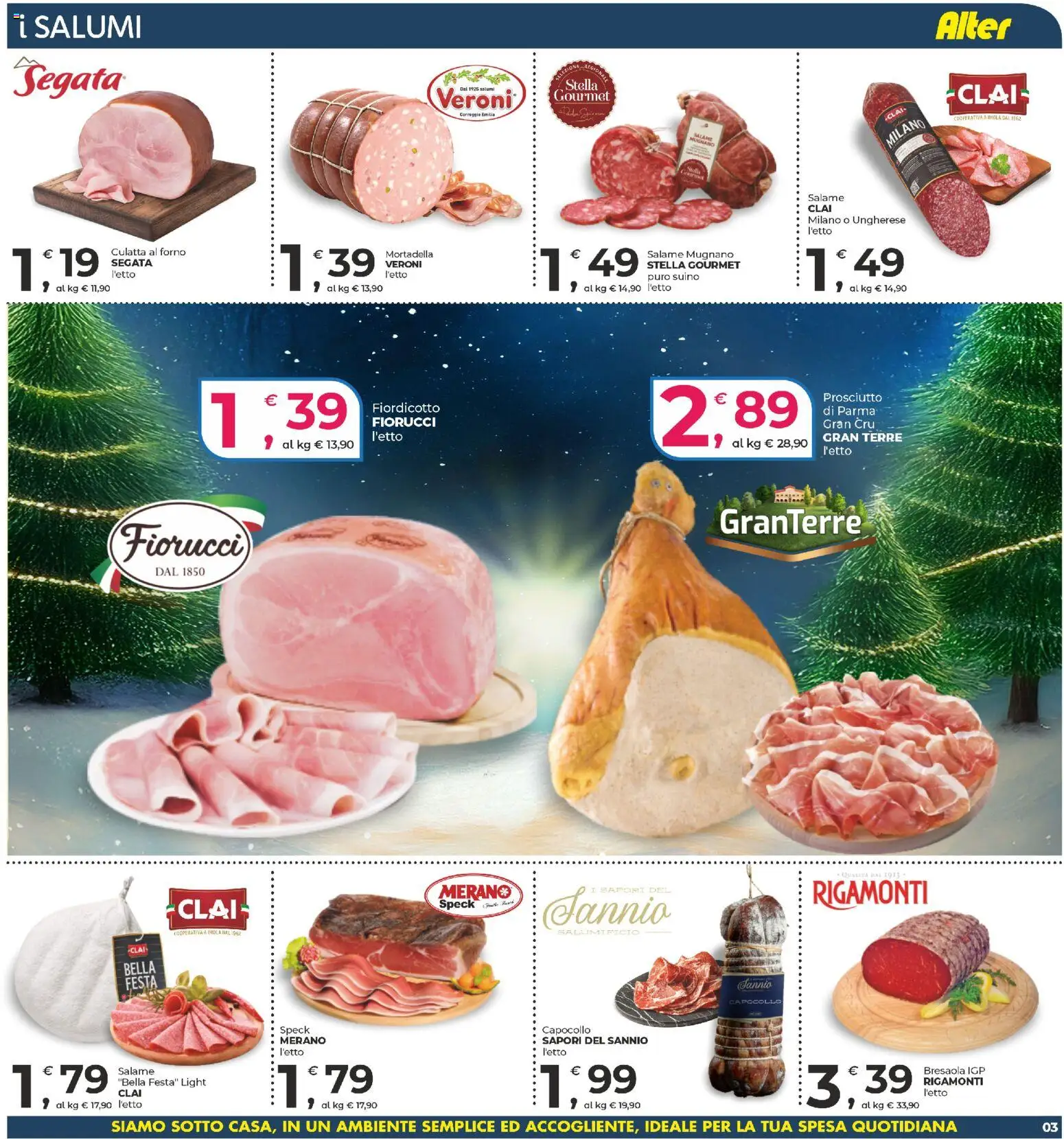 Volantino Alter Discount del 17.12.2025 | Pagina: 3 | Prodotti: Salame, Suino, Prosciutto, Forno