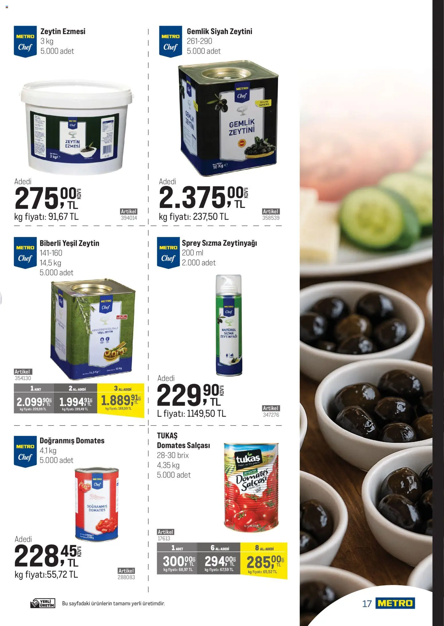 Metro - Şehir Otelleri - 03.12.2025 tarihinden itibaren geçerlidir | Sayfa: 17 | Ürünler: Domates, Zeytin