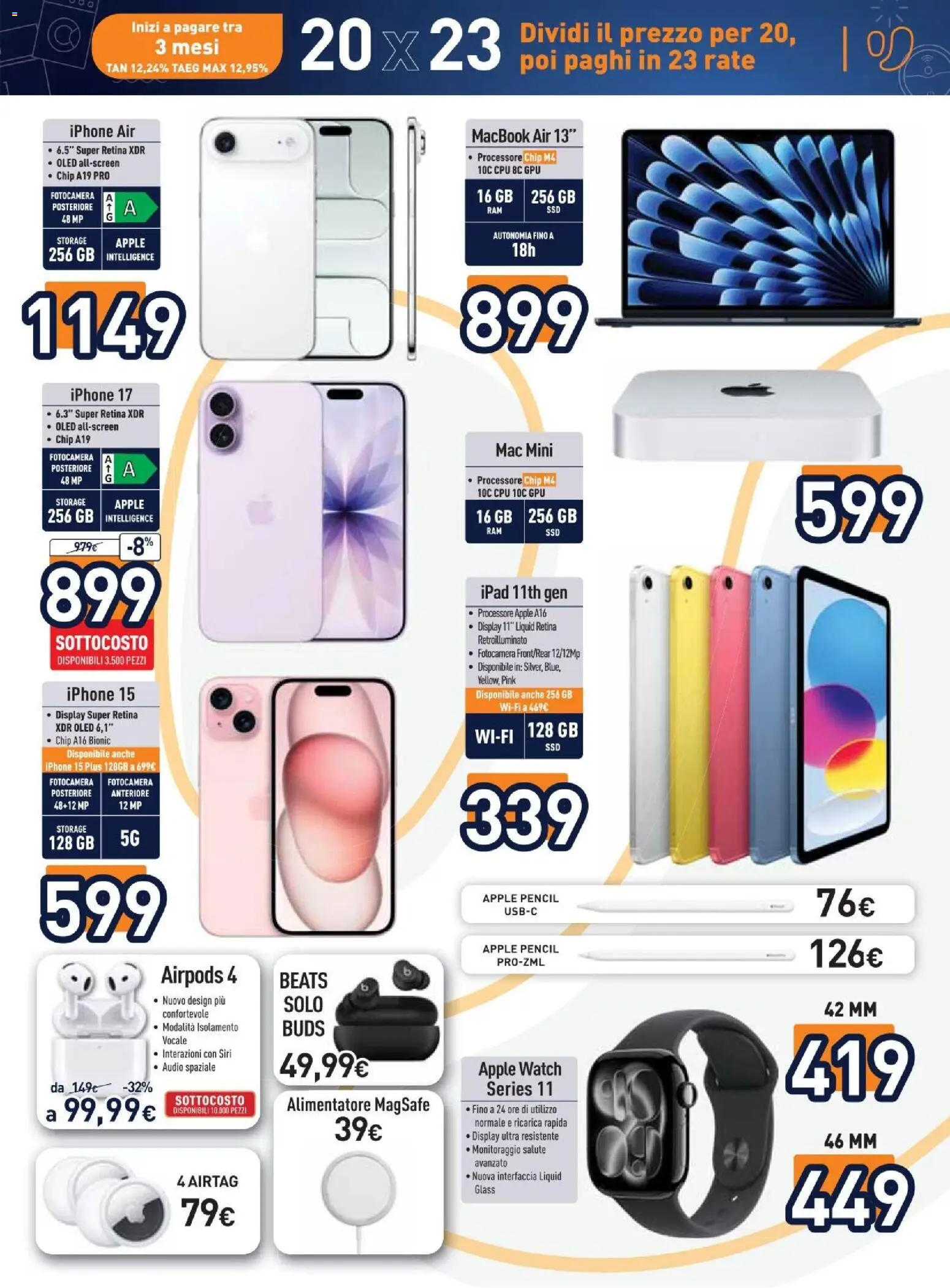 Volantino Unieuro del 05.12.2025 | Pagina: 11 | Prodotti: Macbook air, Fotocamera, Apple Watch, Macbook