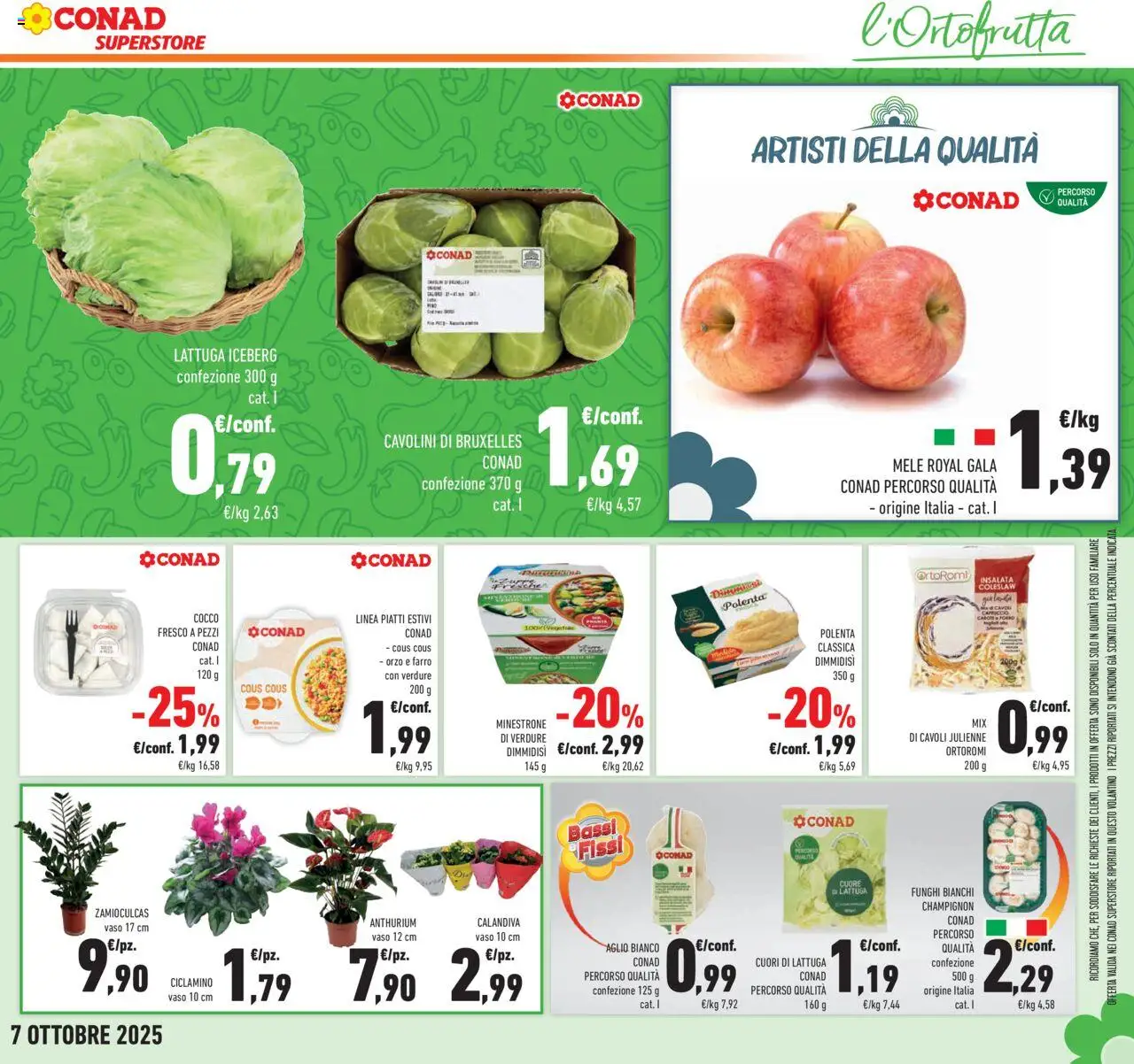 Volantino Conad del 24.09.2025 | Pagina: 11 | Prodotti: Cous cous, Cavolini di bruxelles, Vaso, Farro