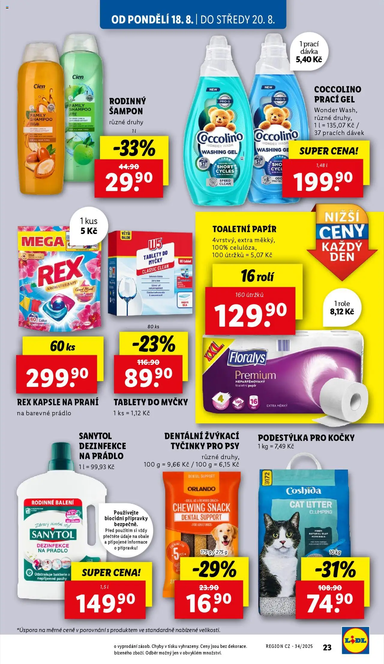 Lidl leták od 18.08.2025 | Strana: 34 | Produkty: Tablety do myčky, Cien, Apple, Šampon