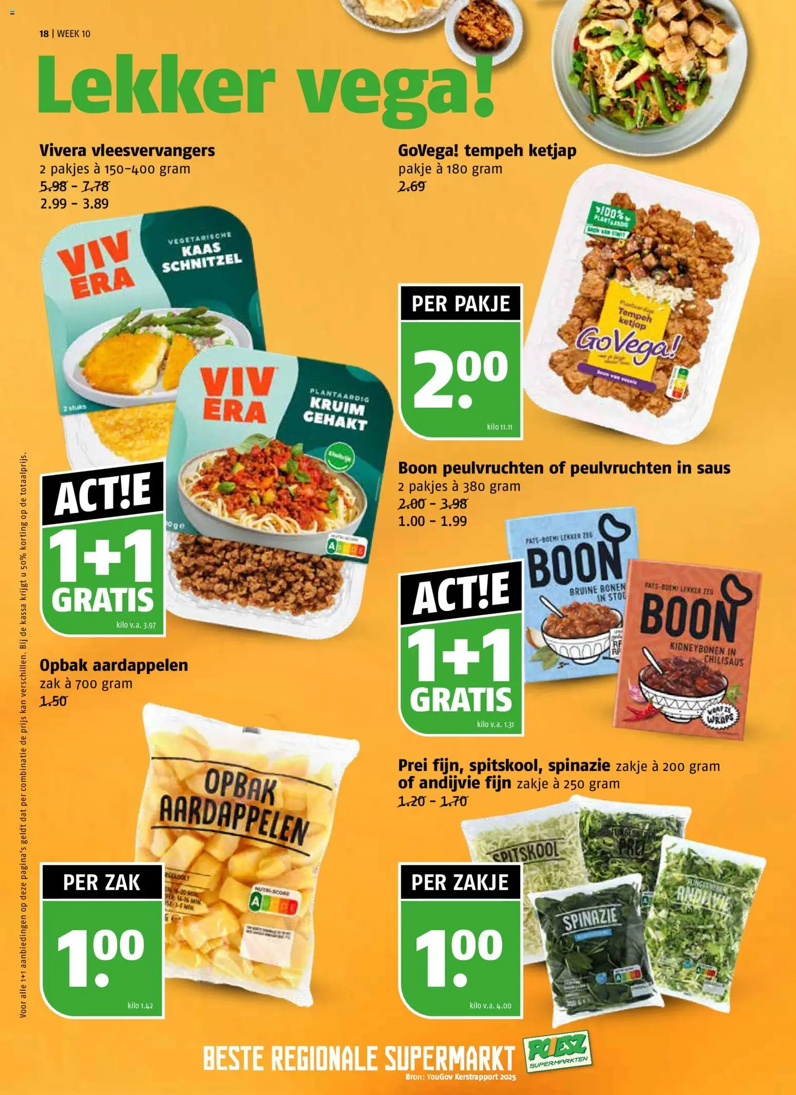 {H1} | Pagina: 18 | Producten: Spinazie, Kan, Schnitzel, Prei