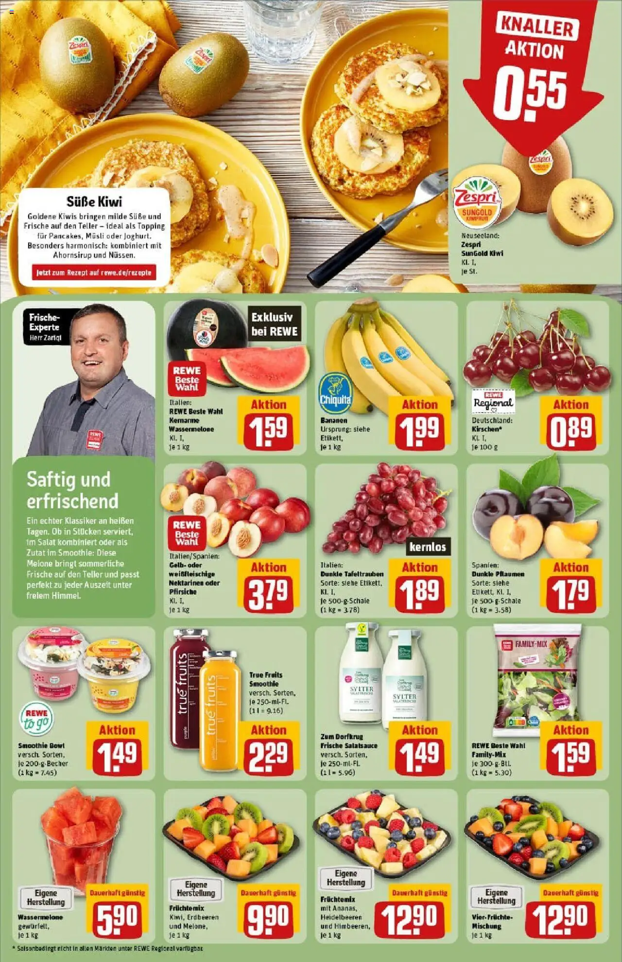 Rewe prospekt Hamburg/Tonndorf	 - gültig ab dem 06.07.2025 | Seite: 6 | Produkte: Pflaumen, Heidelbeeren, Melone, Erdbeeren