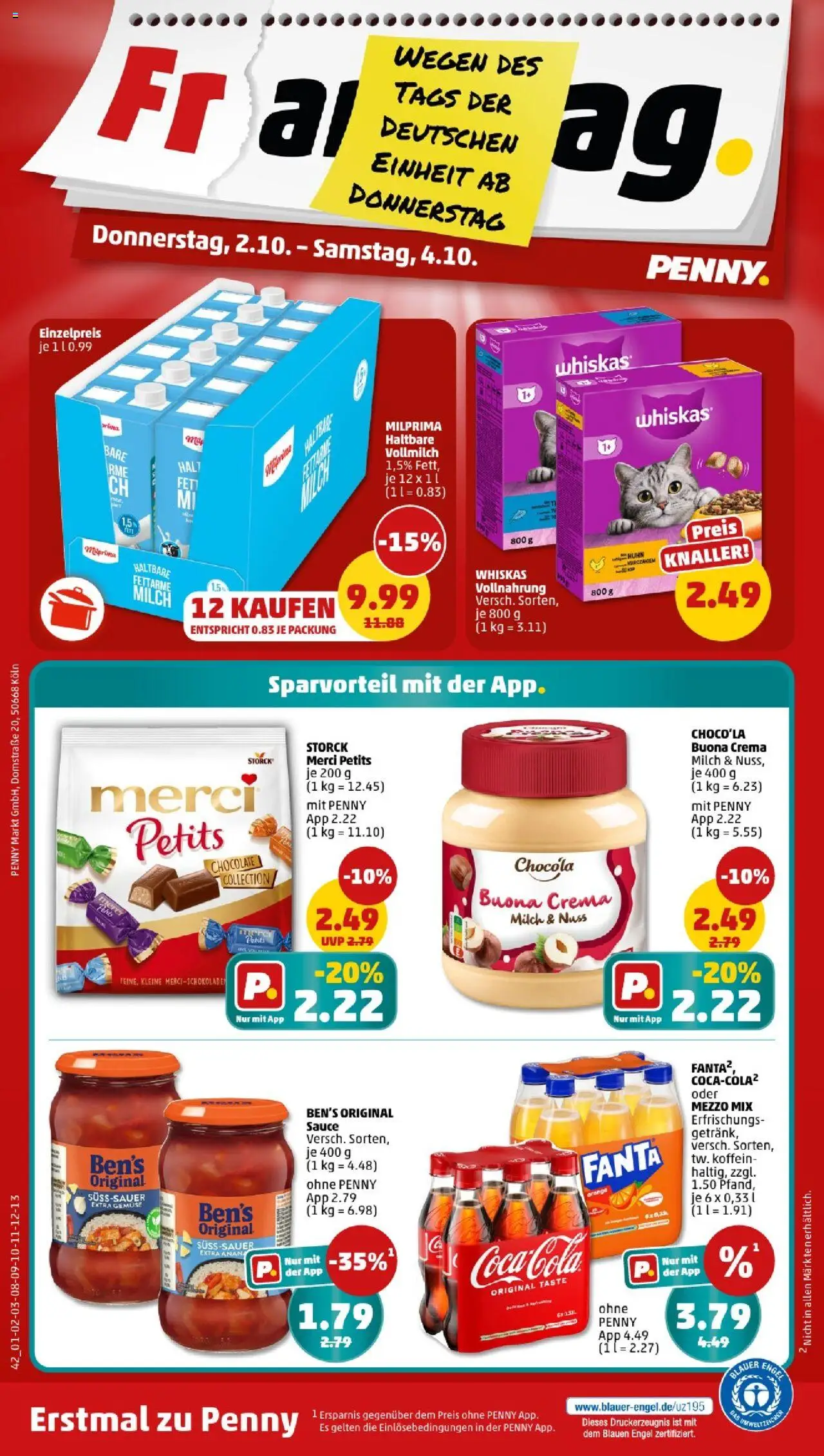 Penny - Berlin – gültig ab 29.09.2025 | Seite: 44 | Produkte: Merci, Mezzo mix, Milch, Whiskas