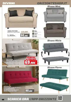 Anteprima del volantino Orizzonte Mobile catalogo valido a partire dal 16.01.2026 | Pagina: 40 | Prodotti: Jeans, Divano