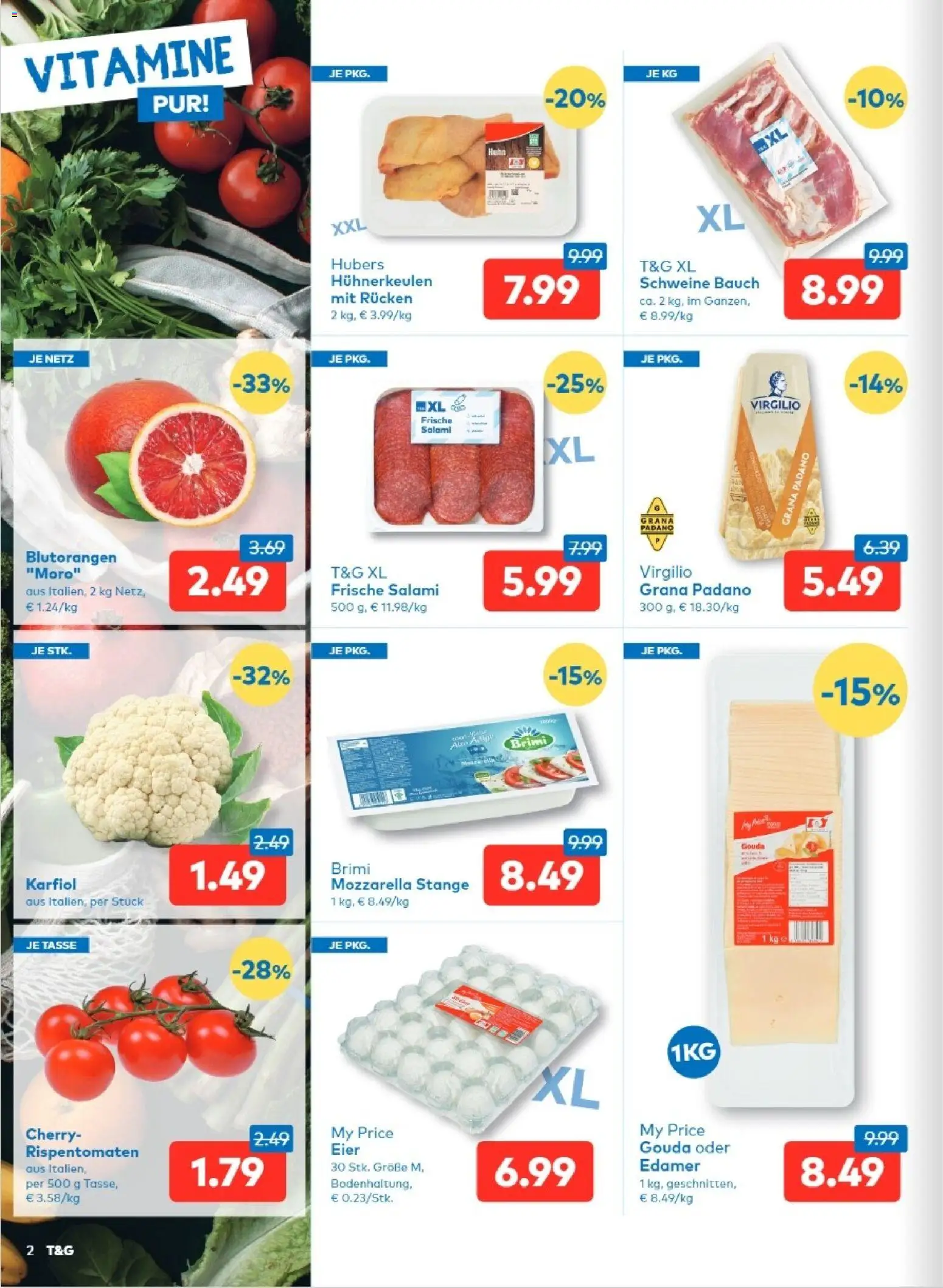 T&G - Tirol gültig ab 31.12.2025 | Seite: 2 | Produkte: Eier, Salami