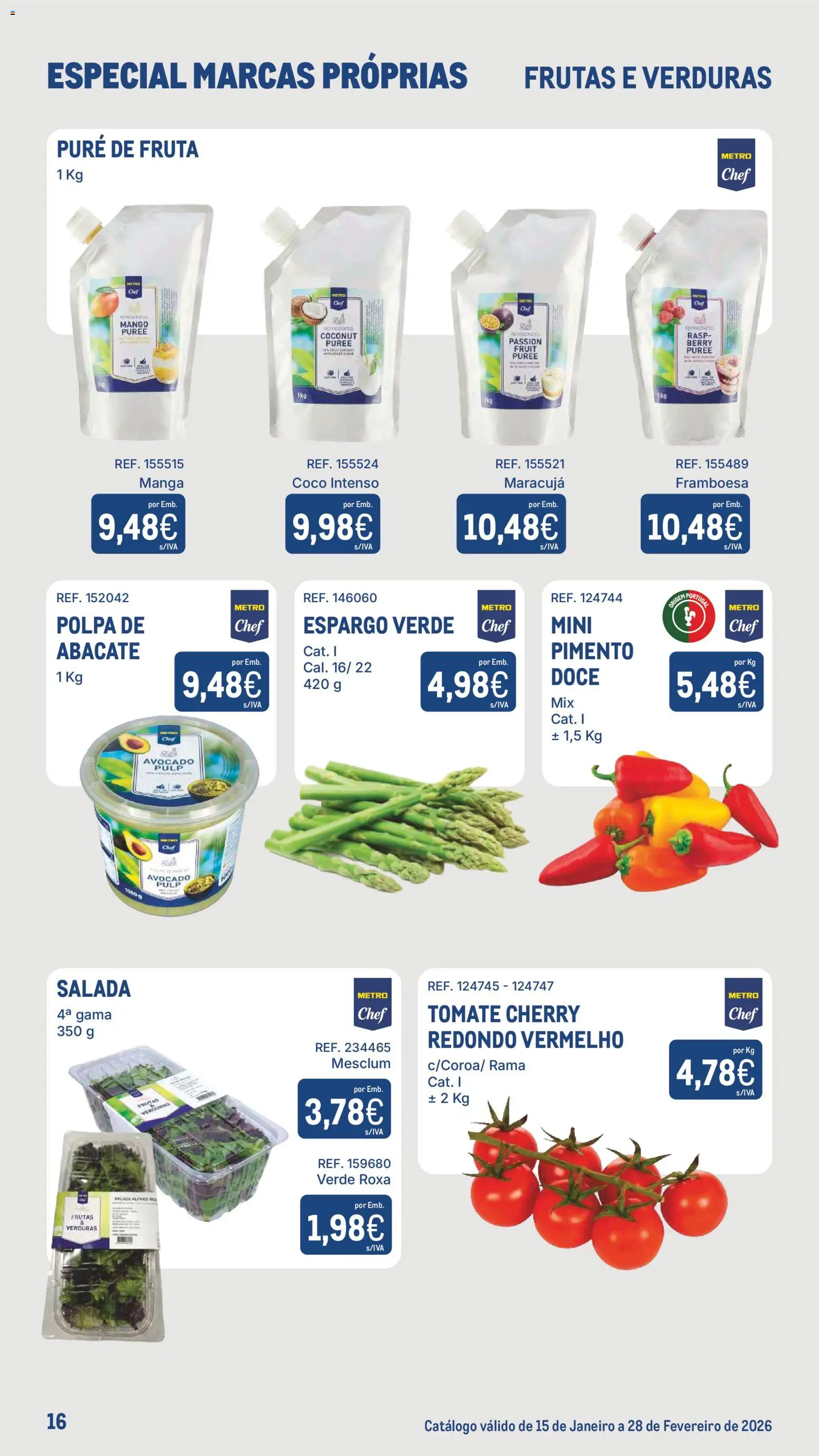Makro Especial Marcas Próprias  │ válido de 15.01.2026 | Página: 16 | Produtos: Abacate, Tomate, Salada, Alface