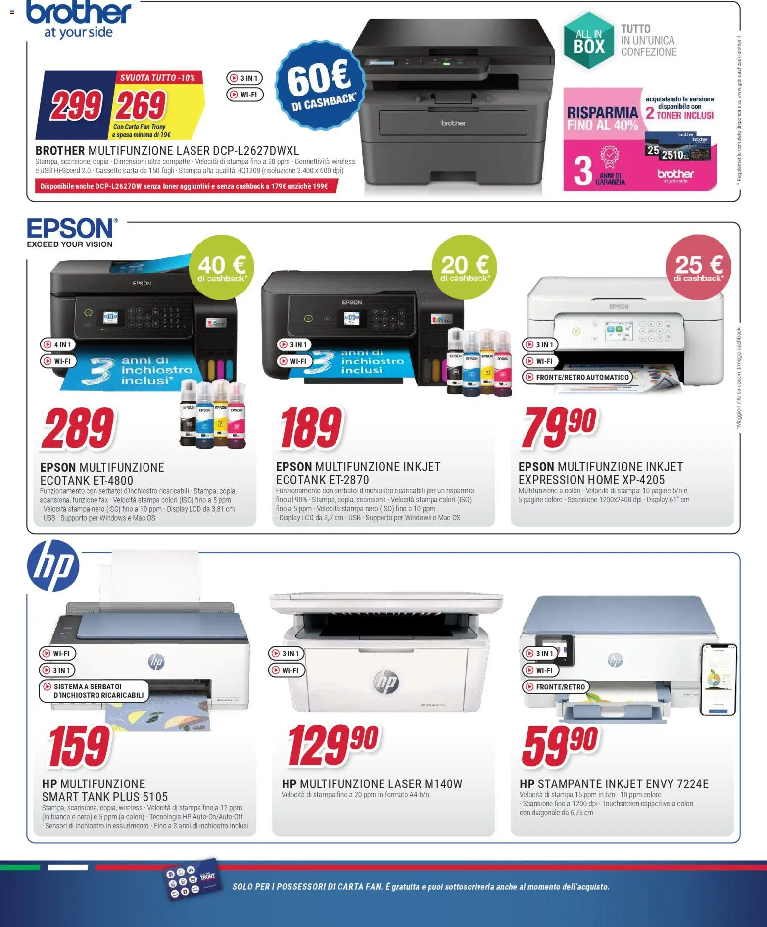 Volantino Trony del 15.01.2026 | Pagina: 11 | Prodotti: Stampante, USB, Toner, Fan
