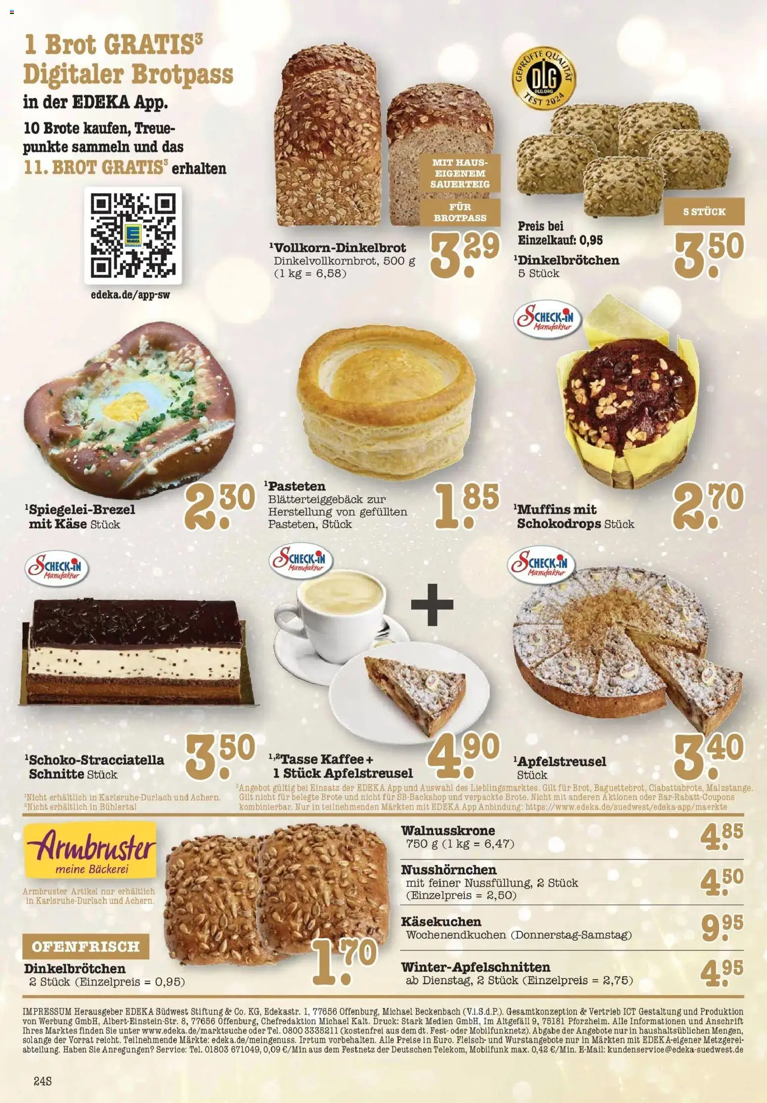 Edeka prospekt Bühlertal	 – gültig ab 15.12.2025 | Seite: 24 | Produkte: Bäckerei, Käse, Brot, Fleisch