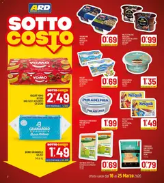 Anteprima del volantino ARD Discount volantino valido a partire dal 16.03.2026 | Pagina: 2 | Prodotti: Banane, Latte, Formaggio, Mascarpone