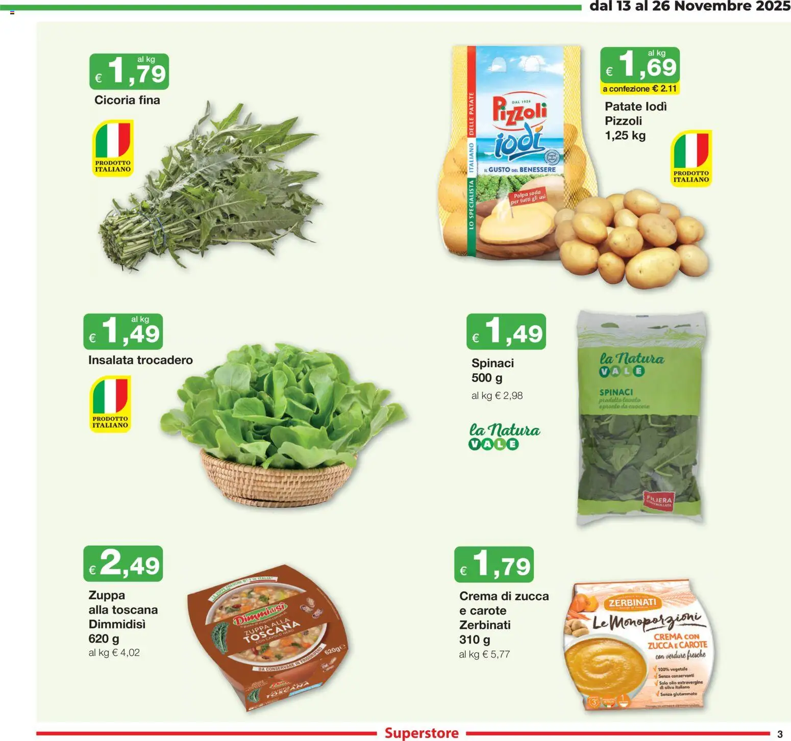 Volantino Sì con Te del 13.11.2025 | Pagina: 3 | Prodotti: Insalata, Patate, Cavolo, Frigorifero