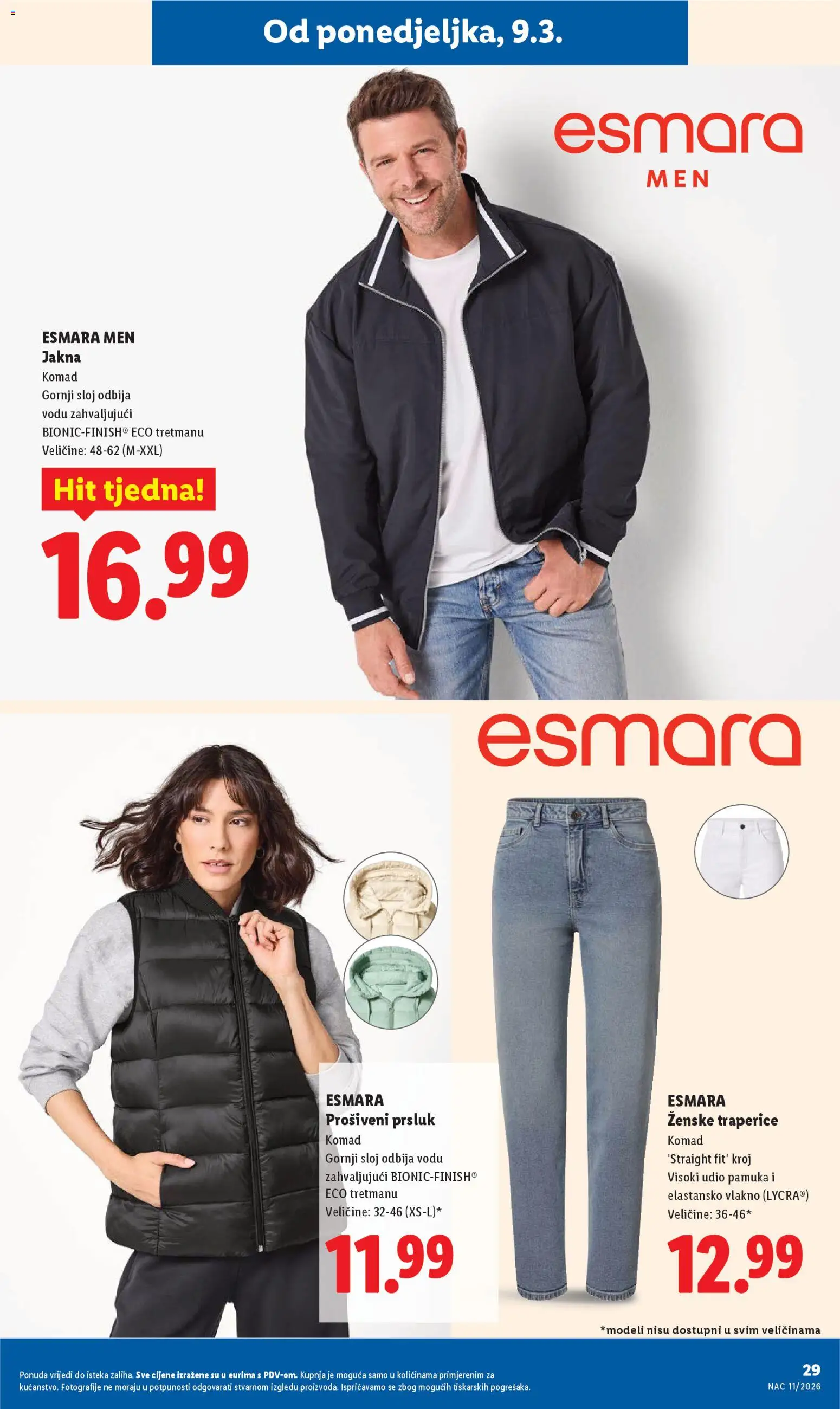 Lidl katalog | vrijedi od 09.03.2026 | Stranica: 29 | Proizvodi: Prsluk, Jakna, Traperice