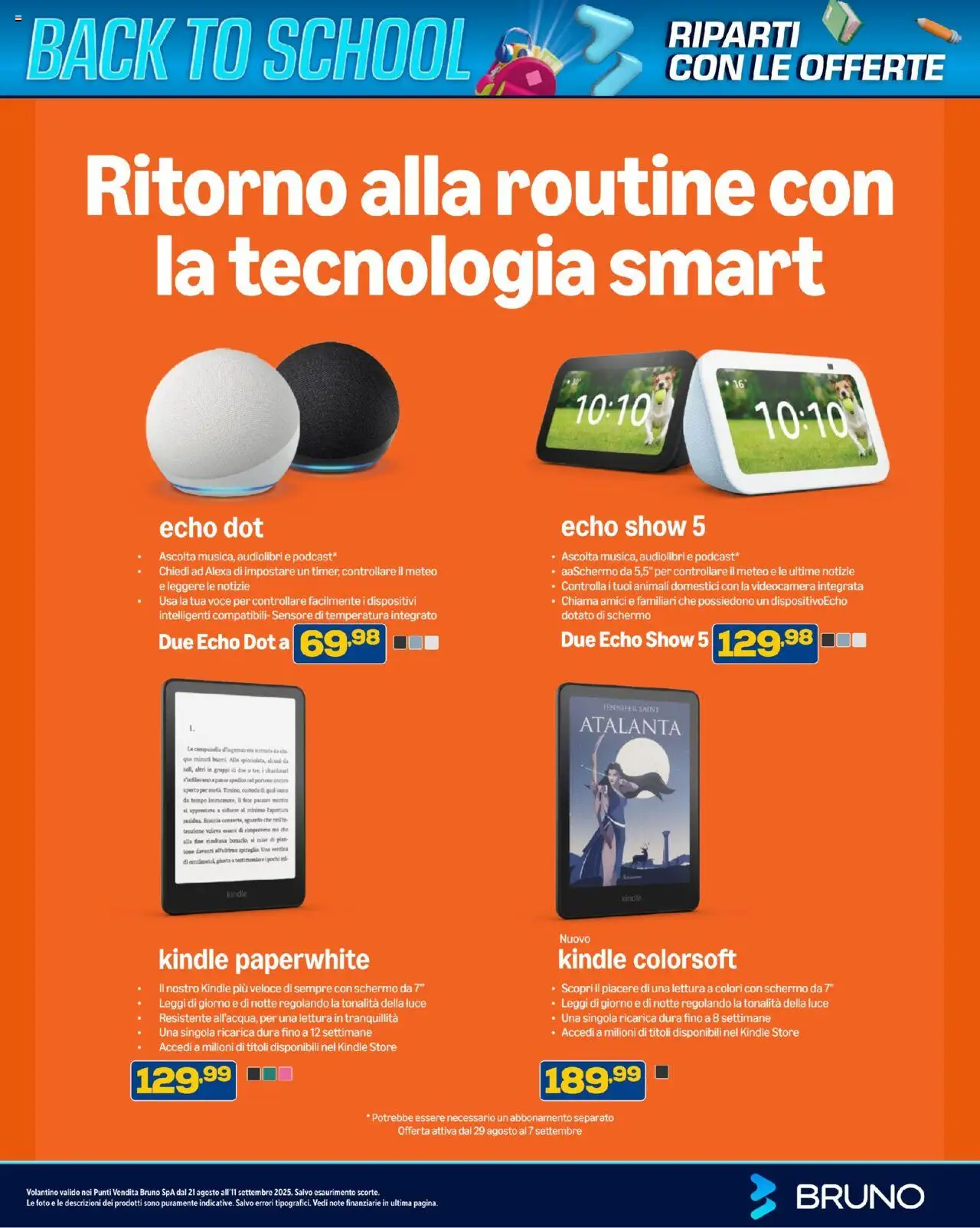 Volantino BRUNO del 21.08.2025 | Pagina: 49 | Prodotti: Schermo, Videocamera