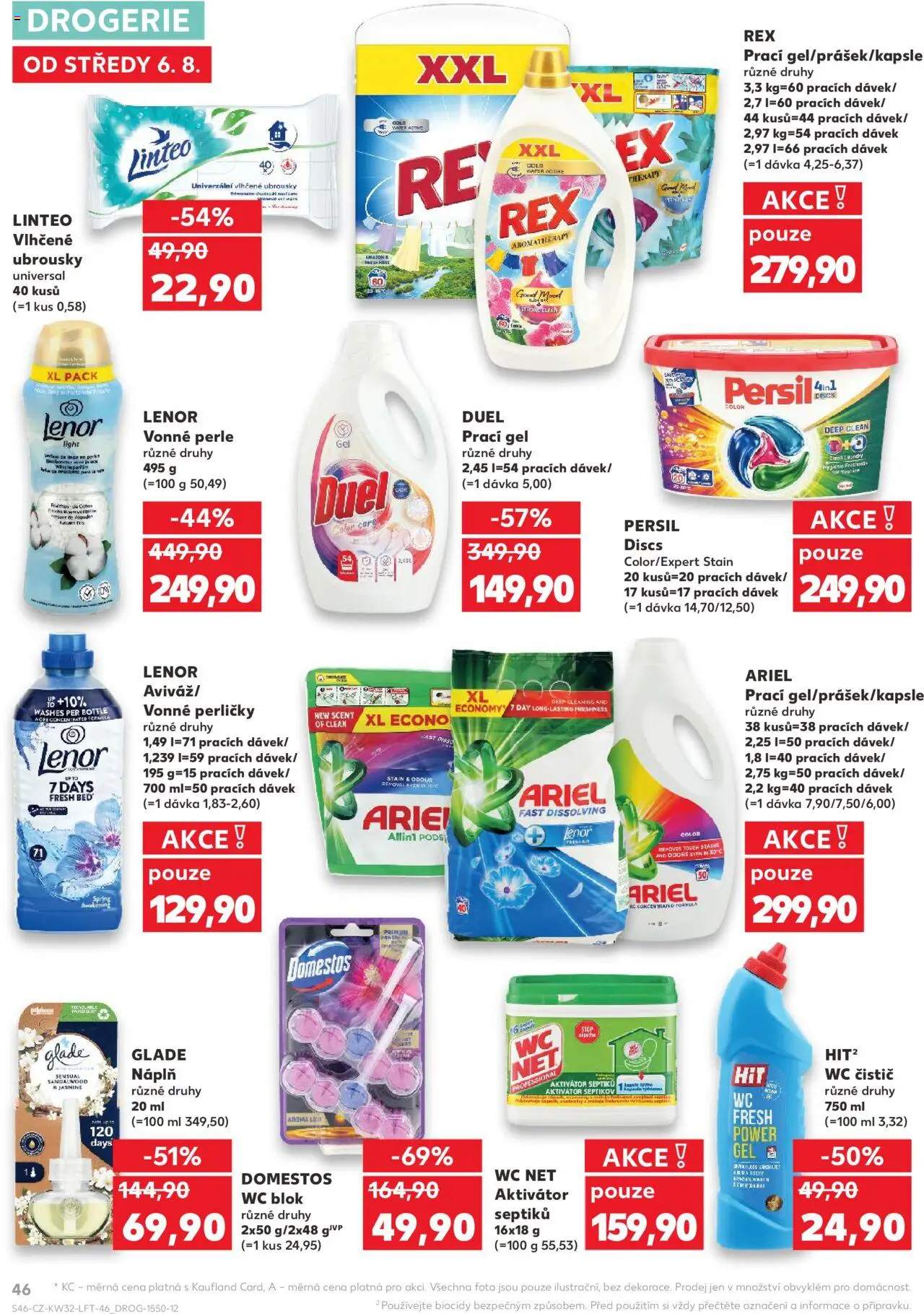 Kaufland leták - Praha 4 od 06.08.2025 | Strana: 46 | Produkty: Wc blok, Ubrousky, Blok, Wc čistič