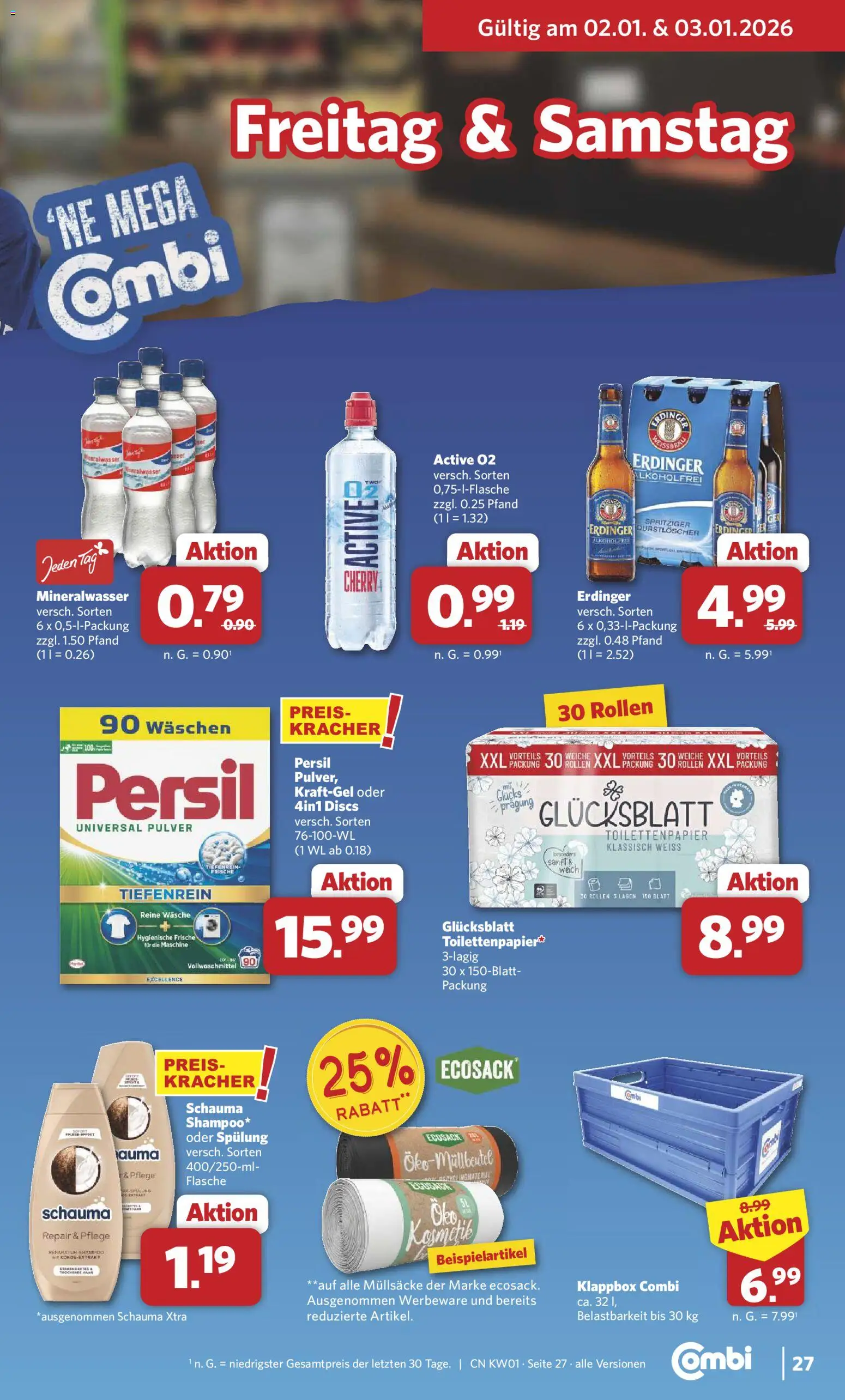 Combi Prospekt 	 – gültig ab 29.12.2025 | Seite: 29 | Produkte: Durstloscher, Shampoo, Spülung, Persil