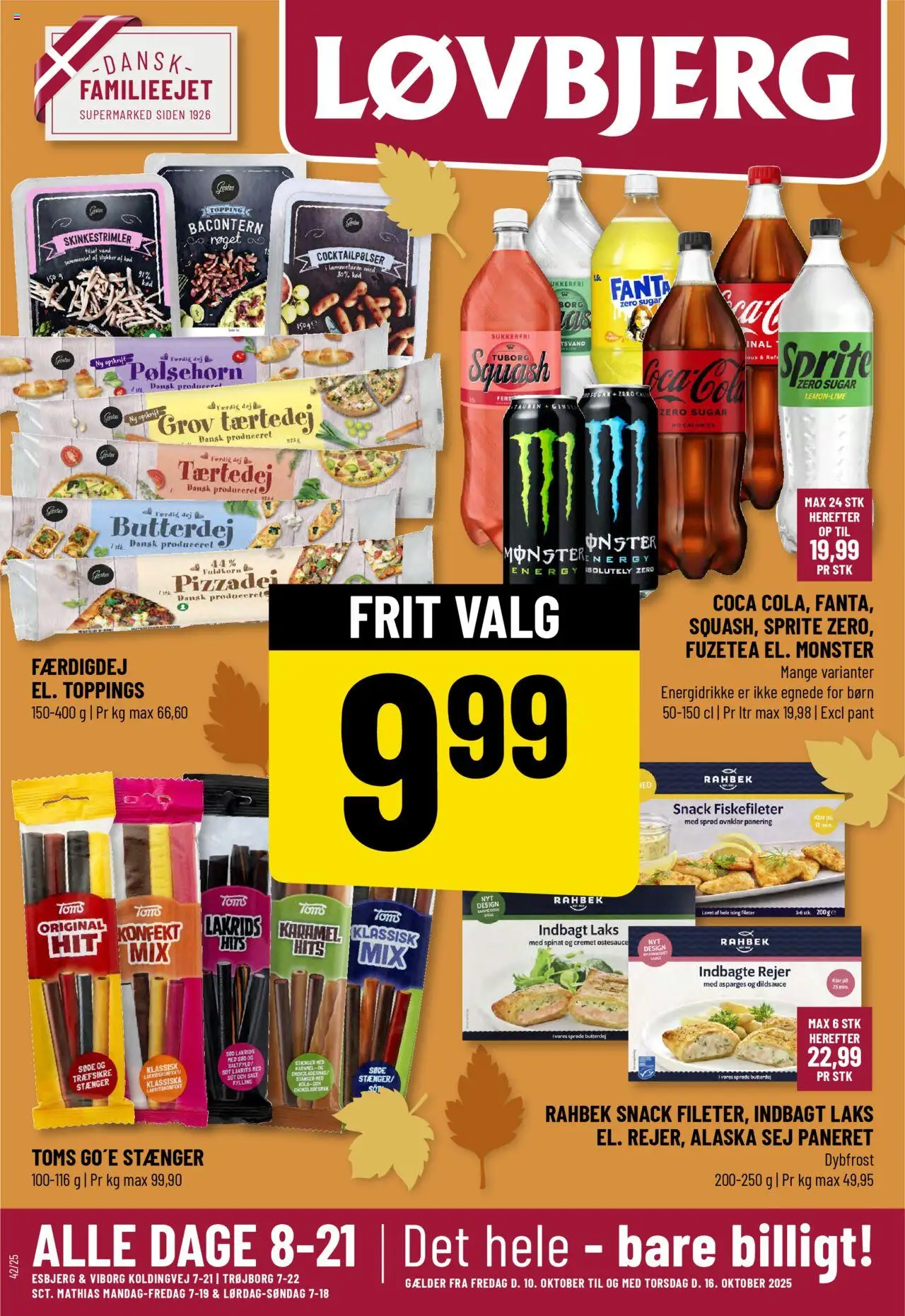 Løvbjerg tilbudsavis – gyldig fra 10.10.2025 | Side: 1 | Produkter: Butterdej, Lakrids, Rejer, Spinat