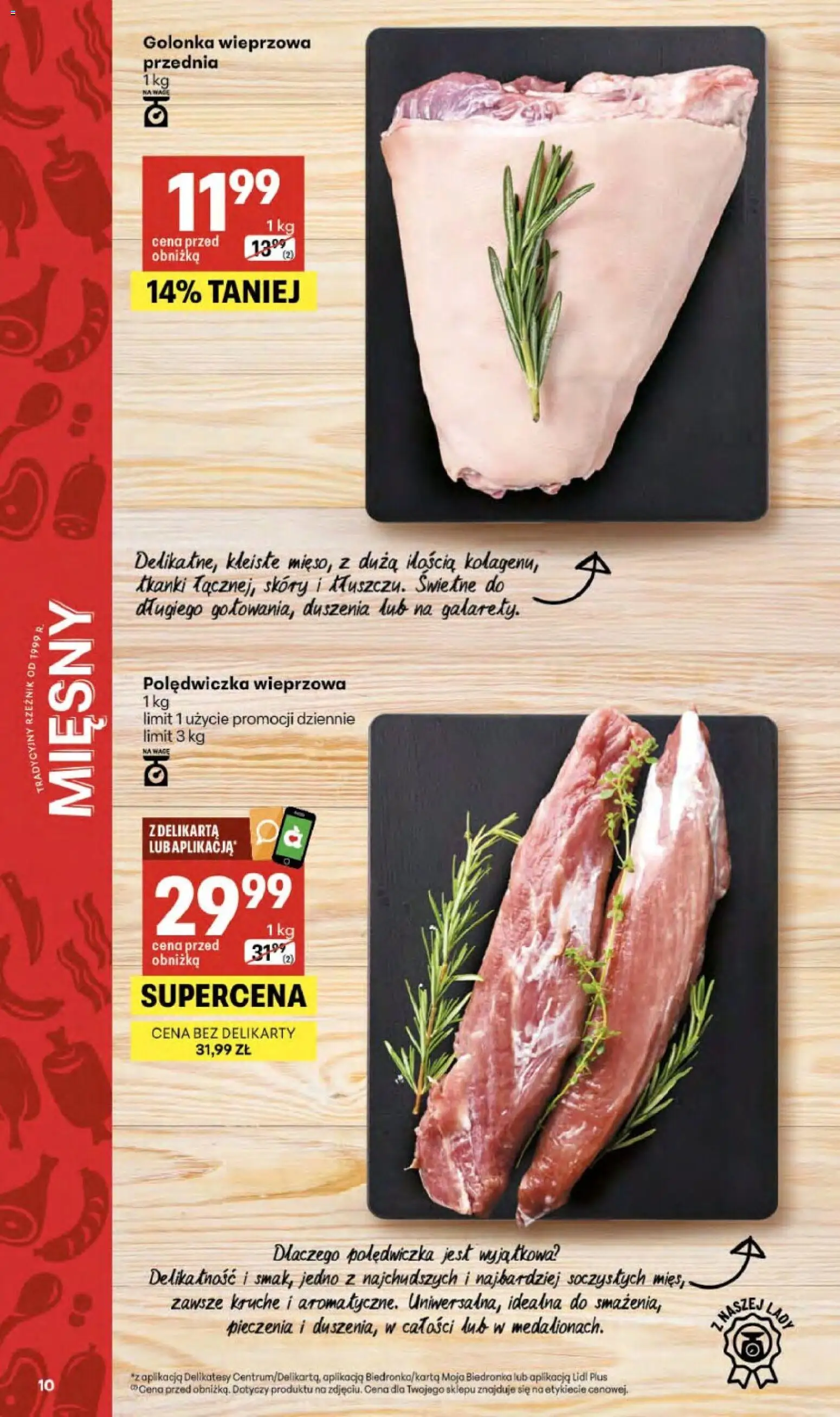 Delikatesy Centrum gazetka - Sklepy Własne od 09.04.2026 | Strona: 10 | Produkty: Polędwiczka wieprzowa, Golonka wieprzowa, Delikatesy