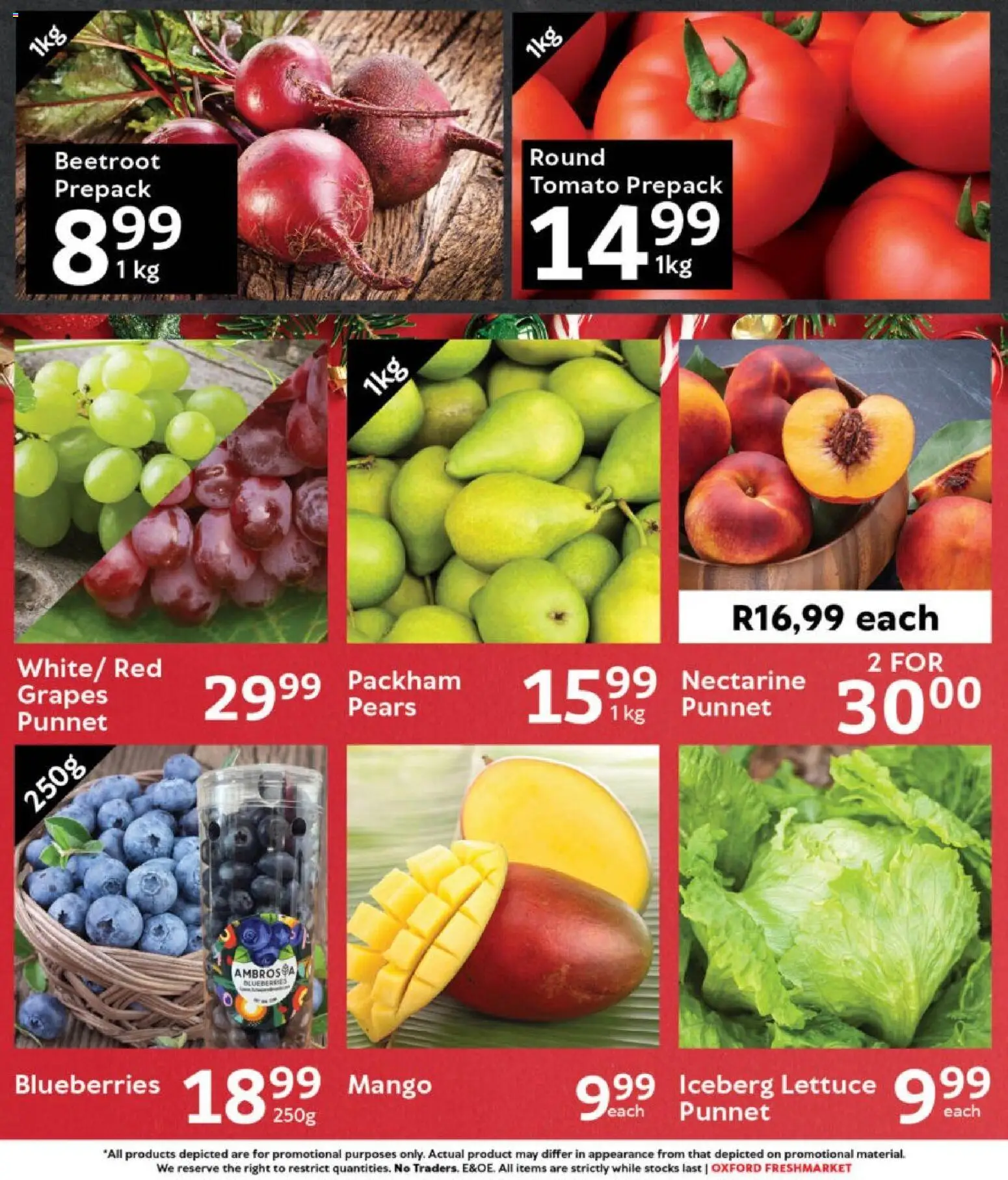 New Oxford Freshmarket catalogue – valid from 22.11.2025 | Page: 4 | Products: Pears, Mango, Lettuce, Grapes