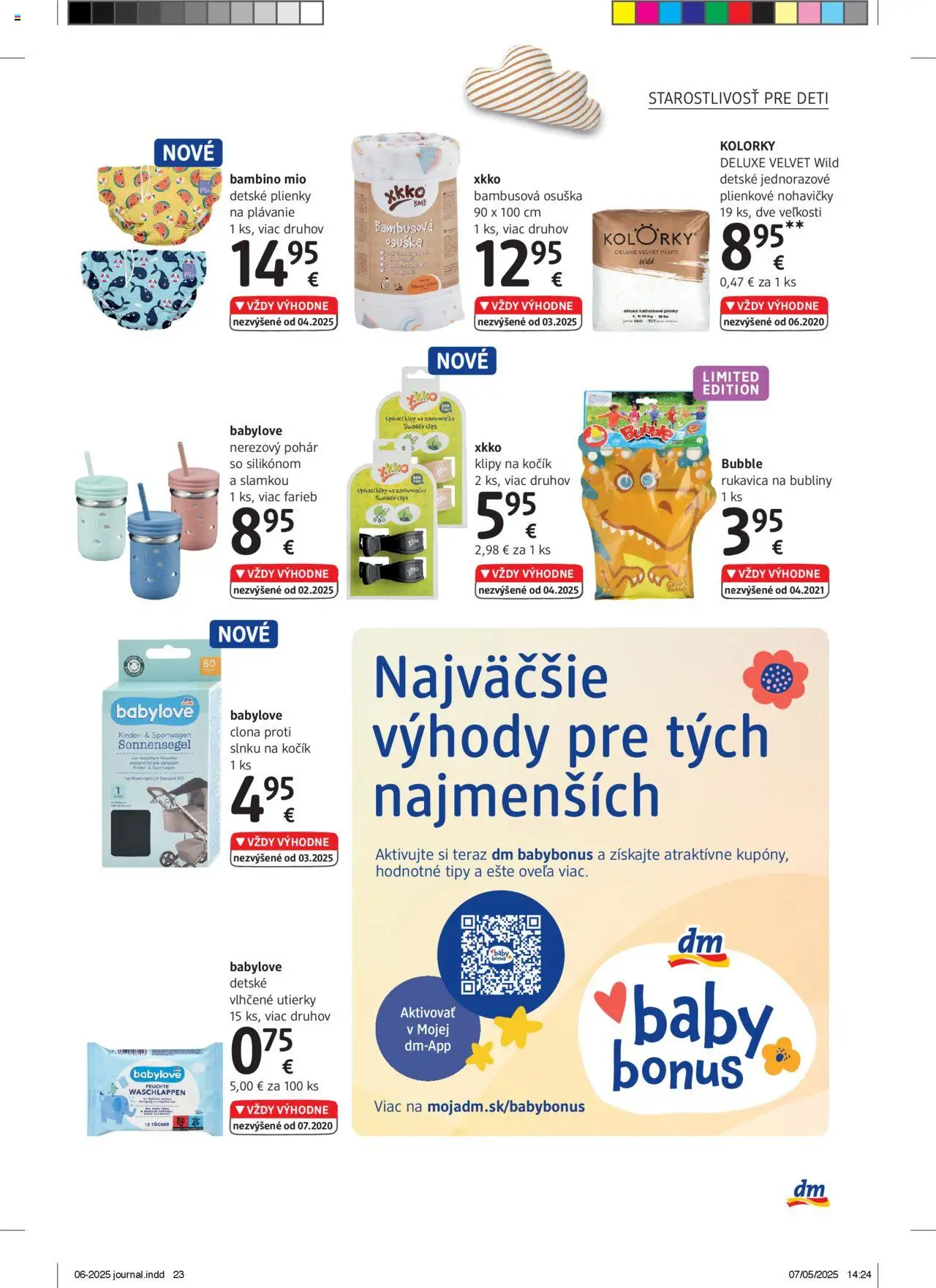 dm drogerie Journal Jún 2025 │ platný od 01.06.2025 | Strana: 23 | Produkty: Kinder, Osuška, Nohavičky, Plienky