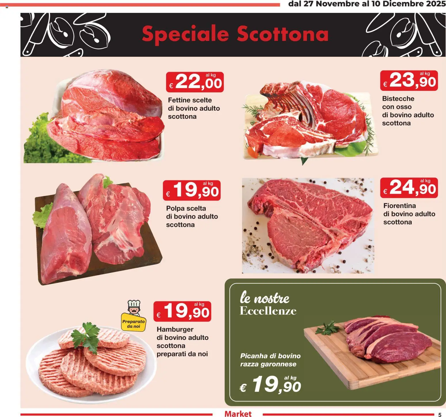 Volantino Sì con Te del 27.11.2025 | Pagina: 5 | Prodotti: Bovino, Hamburger