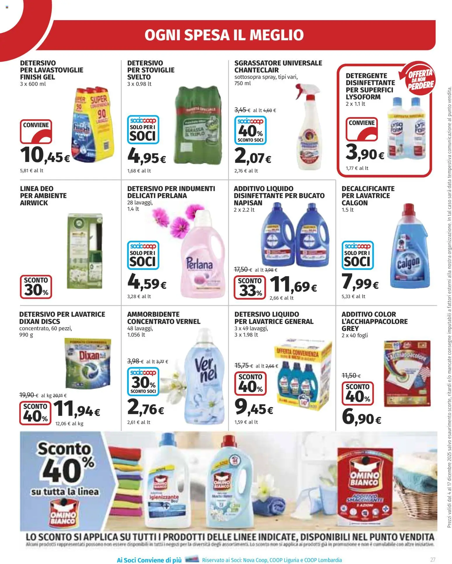 Volantino Ipercoop del 04.12.2025 | Pagina: 27 | Prodotti: Ammorbidente, Detergente, Detersivo per lavastoviglie, Lavatrice