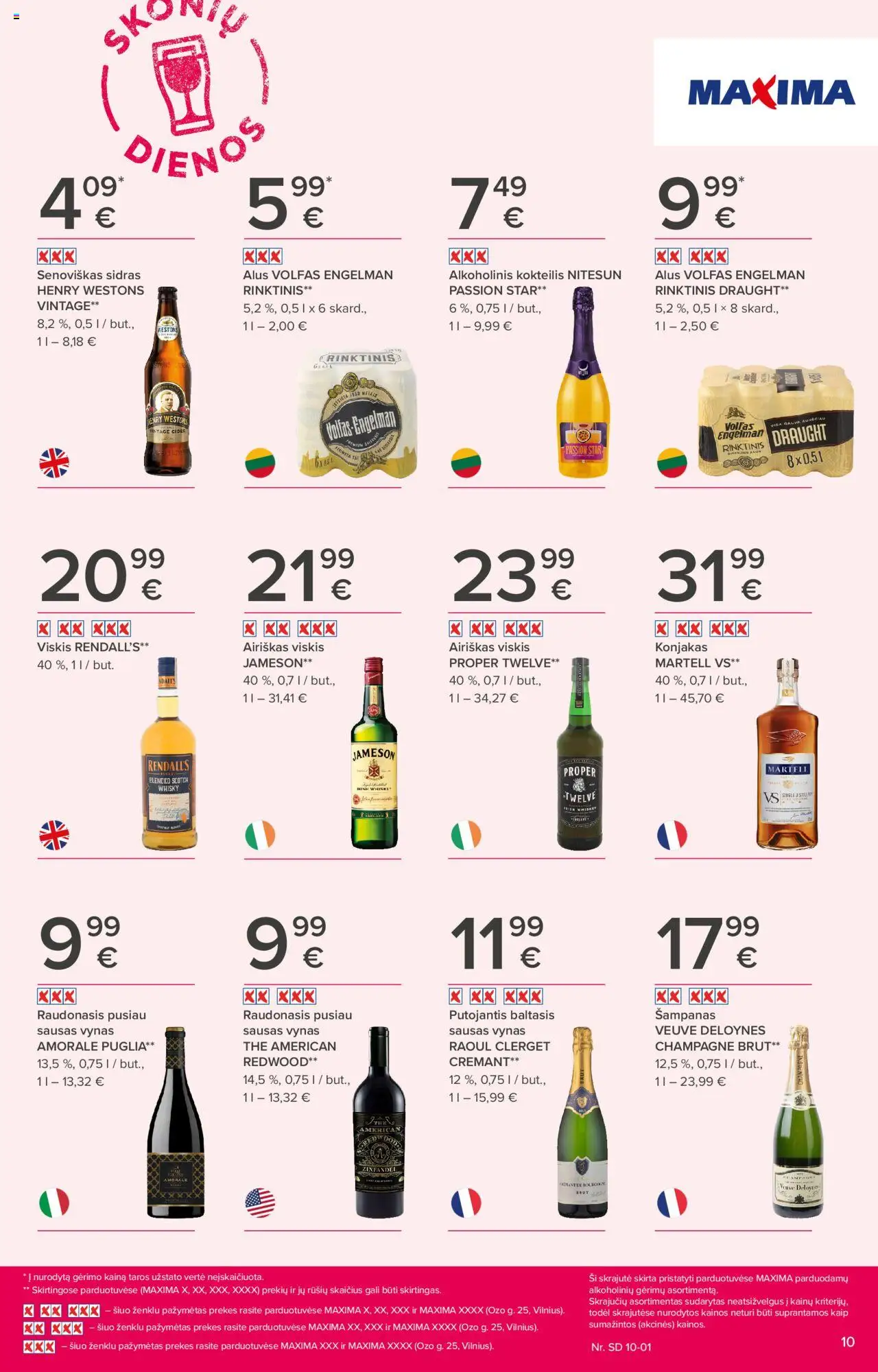 MAXIMA akcijos nuo 18.09.2025 | Puslapis: 10 | Prekių: Viskis, Vynas, Alus