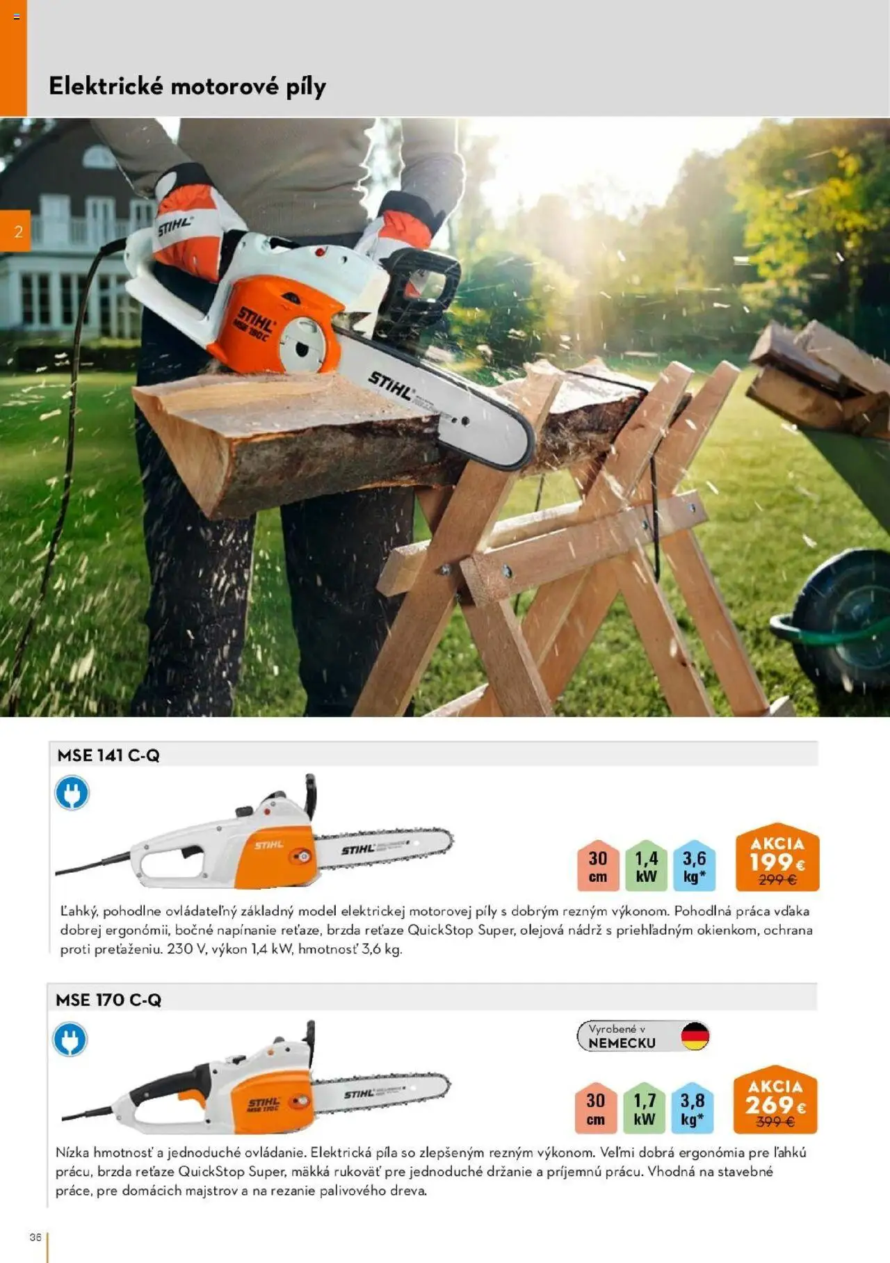 Nové STIHL akcie – leták je platný od 01.04.2025 | Strana: 36 | Produkty: Píla, Elektrická píla