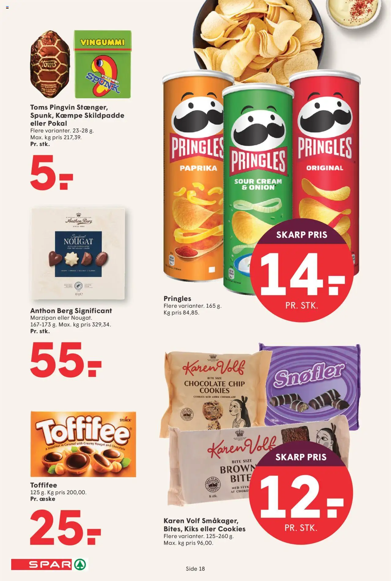 Spar tilbudsavis – gyldig fra 12.09.2025 | Side: 18 | Produkter: Cookies, Vingummi, Nougat, Paprika