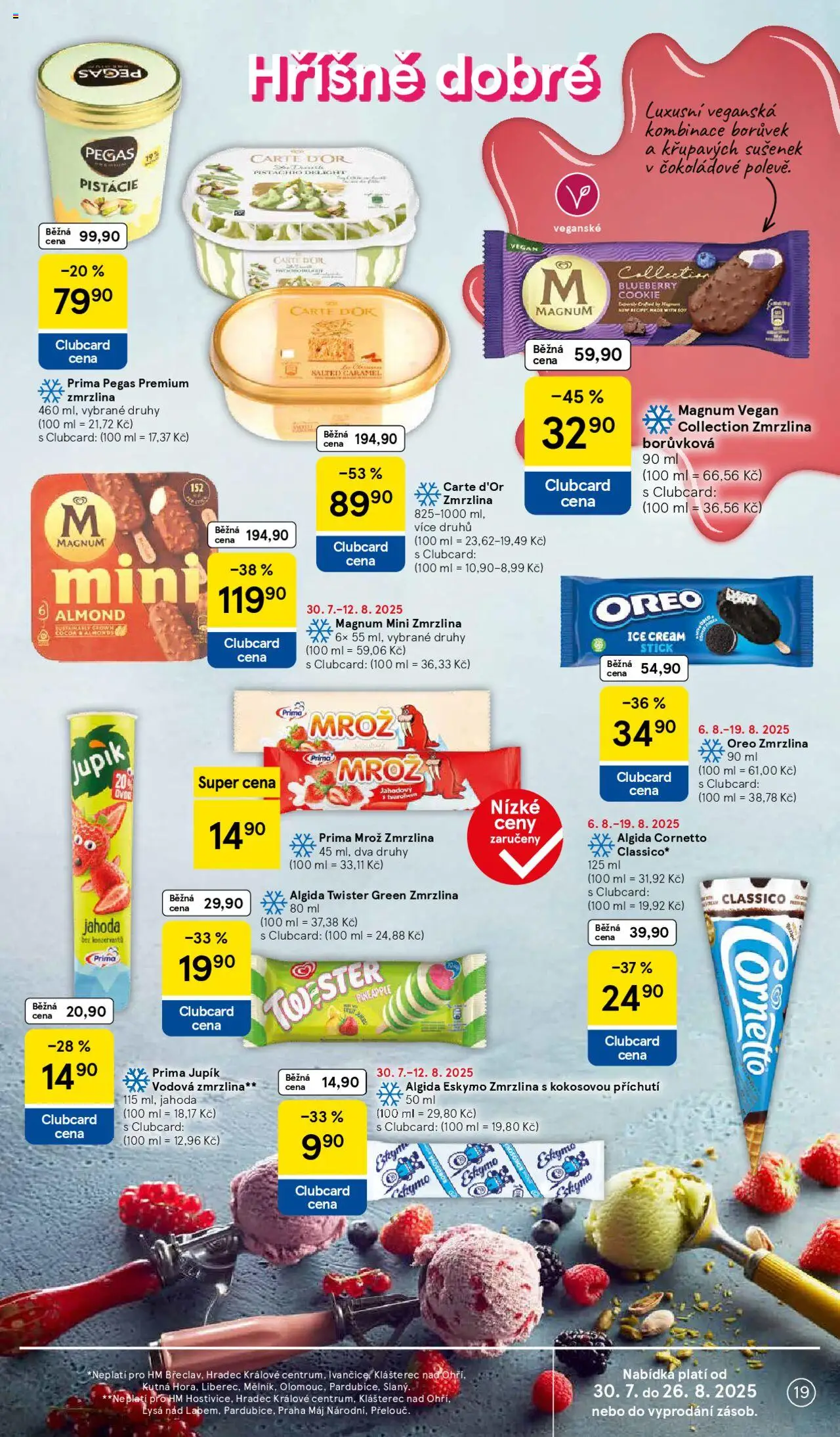 Tesco leták - Hypermarket od 06.08.2025 | Strana: 19 | Produkty: Carte D'Or zmrzlina, Zmrzlina, Magnum, Oreo