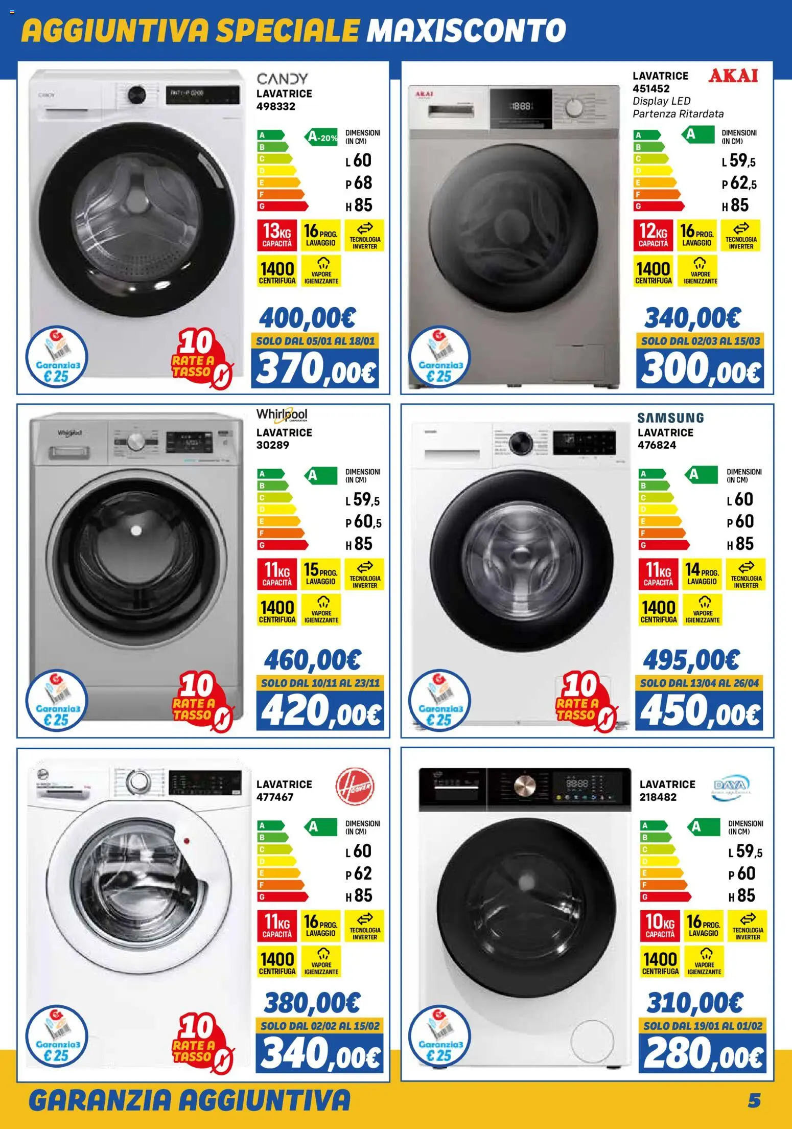 Volantino Orizzonte del 01.11.2025 | Pagina: 5 | Prodotti: Centrifuga, Lavatrice, Samsung