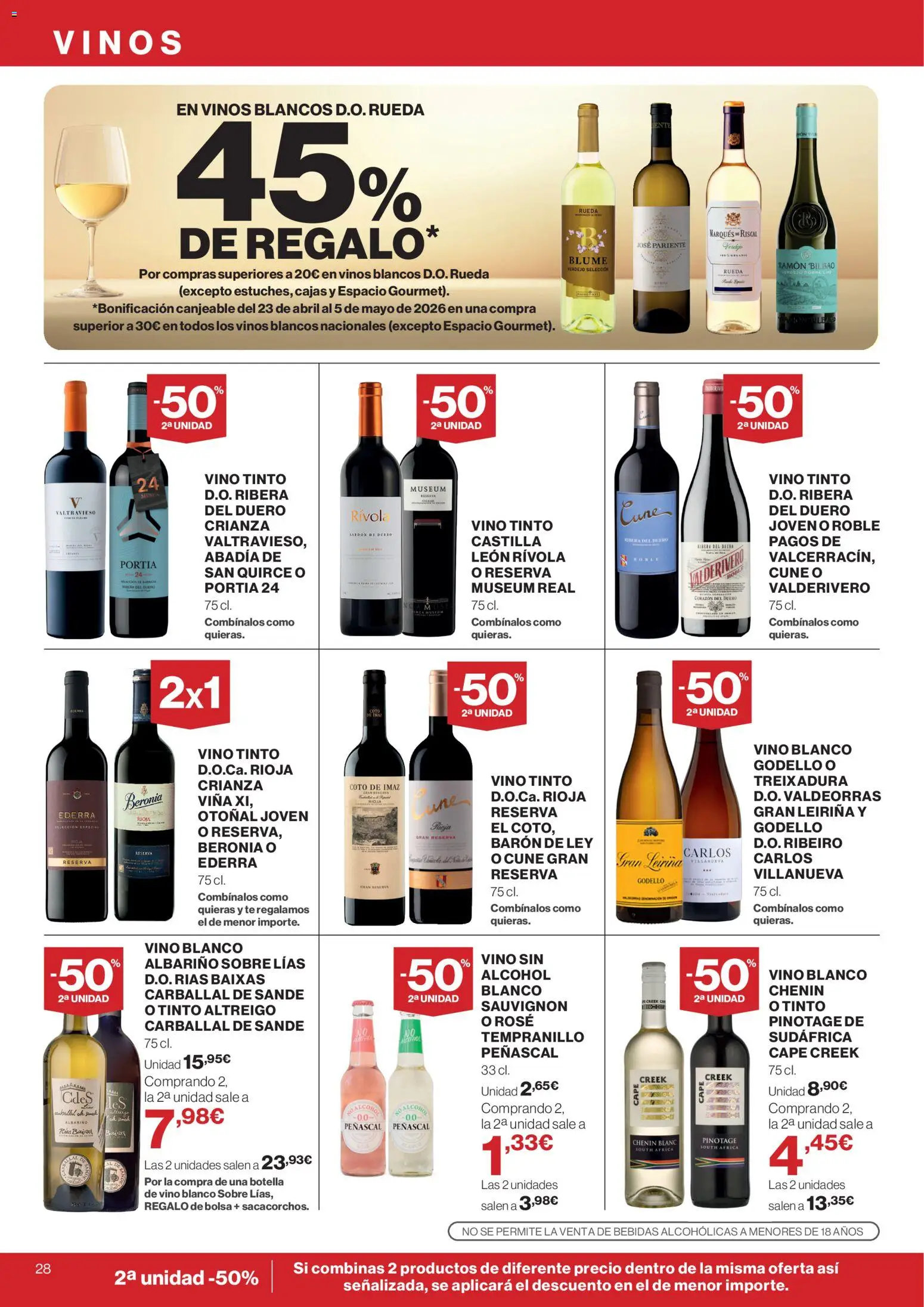 Hipercor catálogo │ válido desde el 09.04.2026 | Página: 28 | Productos: Vino, Té, Bolsa