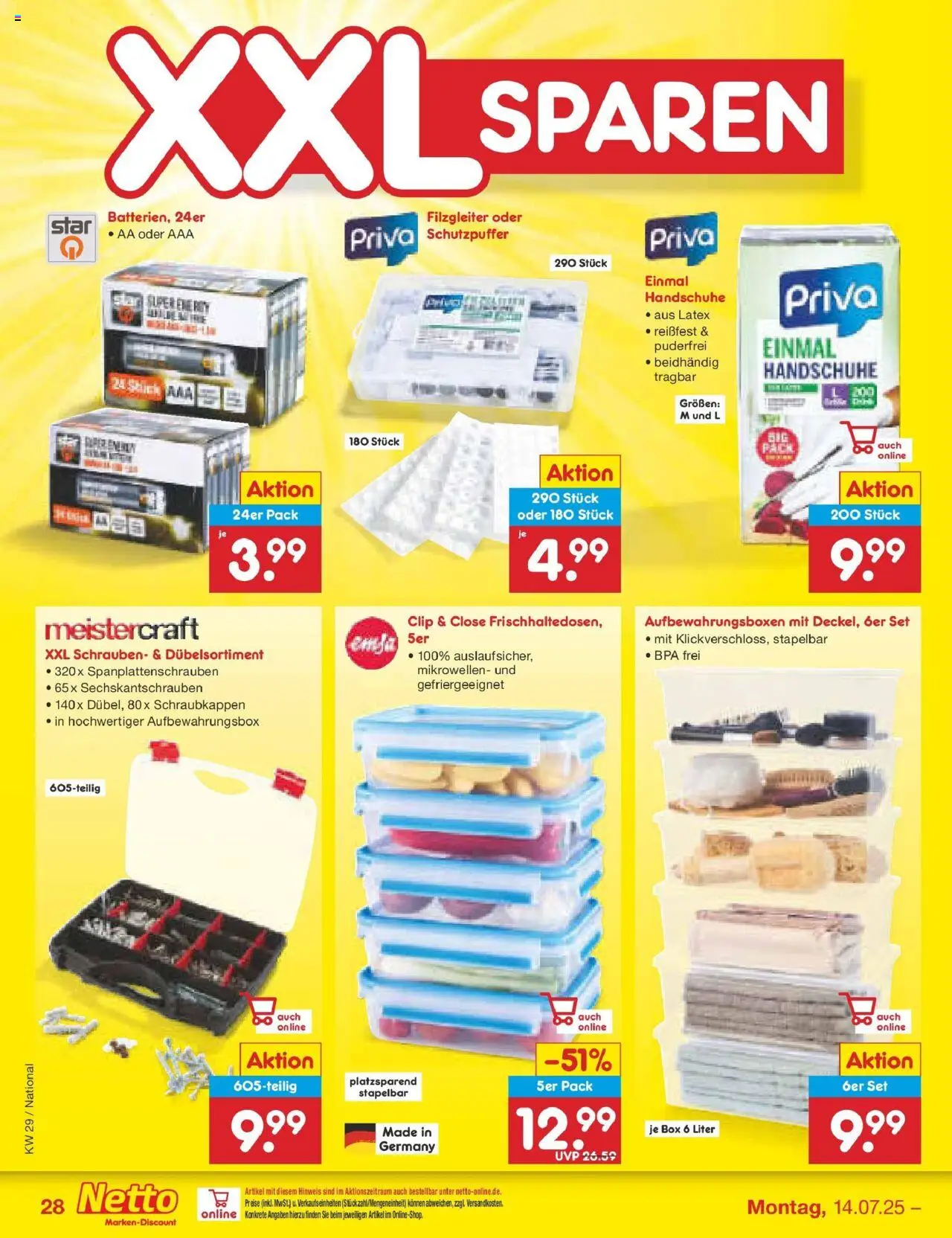Netto Marken-Discount prospekt Calw-Stammheim	 - gültig ab dem 13.07.2025 | Seite: 44 | Produkte: Box, Handschuhe