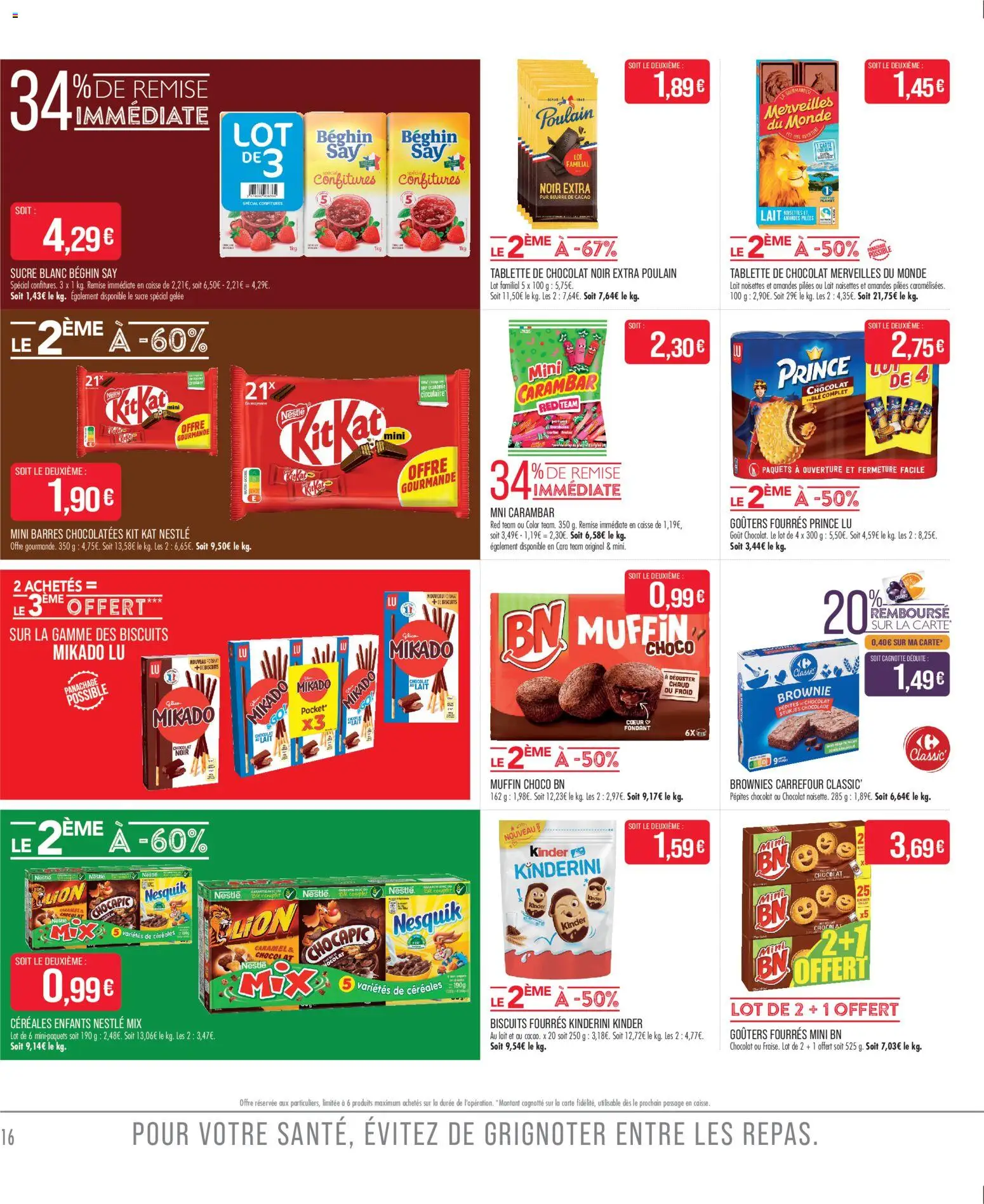 {H1} | Page: 16 | Produits: Tablette, Sucre, Chocolat, Amandes