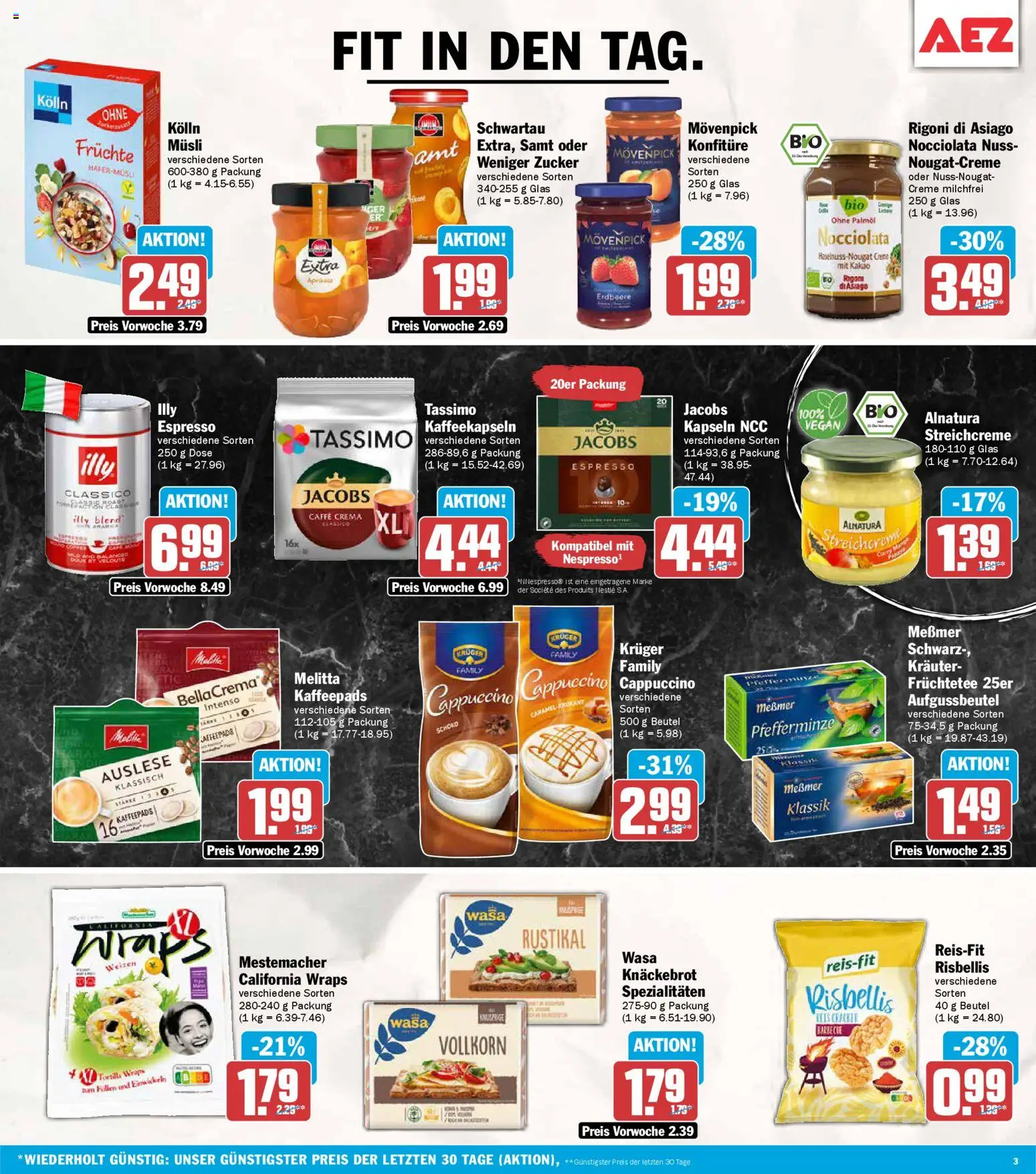 AEZ Prospekt 	 – gültig ab 13.04.2026 | Seite: 3 | Produkte: Musli, Kolln, Creme, Tassimo