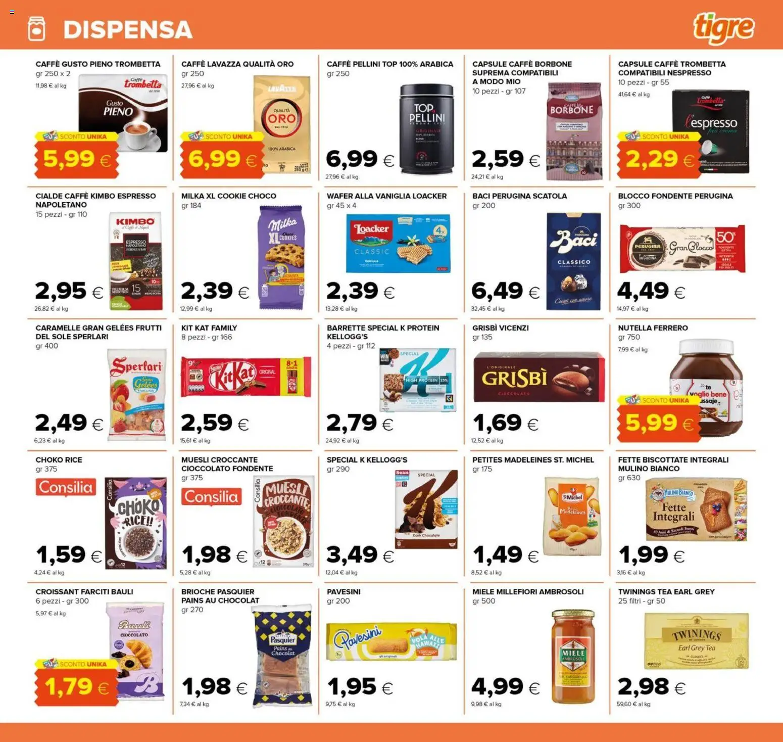 Volantino Tigre del 26.03.2026 | Pagina: 25 | Prodotti: Muesli, Caffè, Top, Nutella