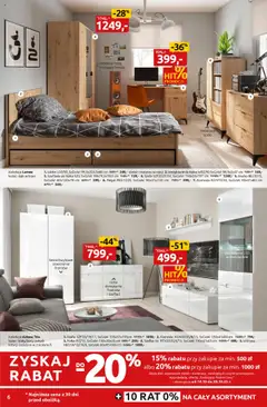 Pogląd oferty "Black Red White promocje" - ważna od 13.10.2025 | Strona: 6 | Produkty: Łóżko, Materac, Komoda, Regał