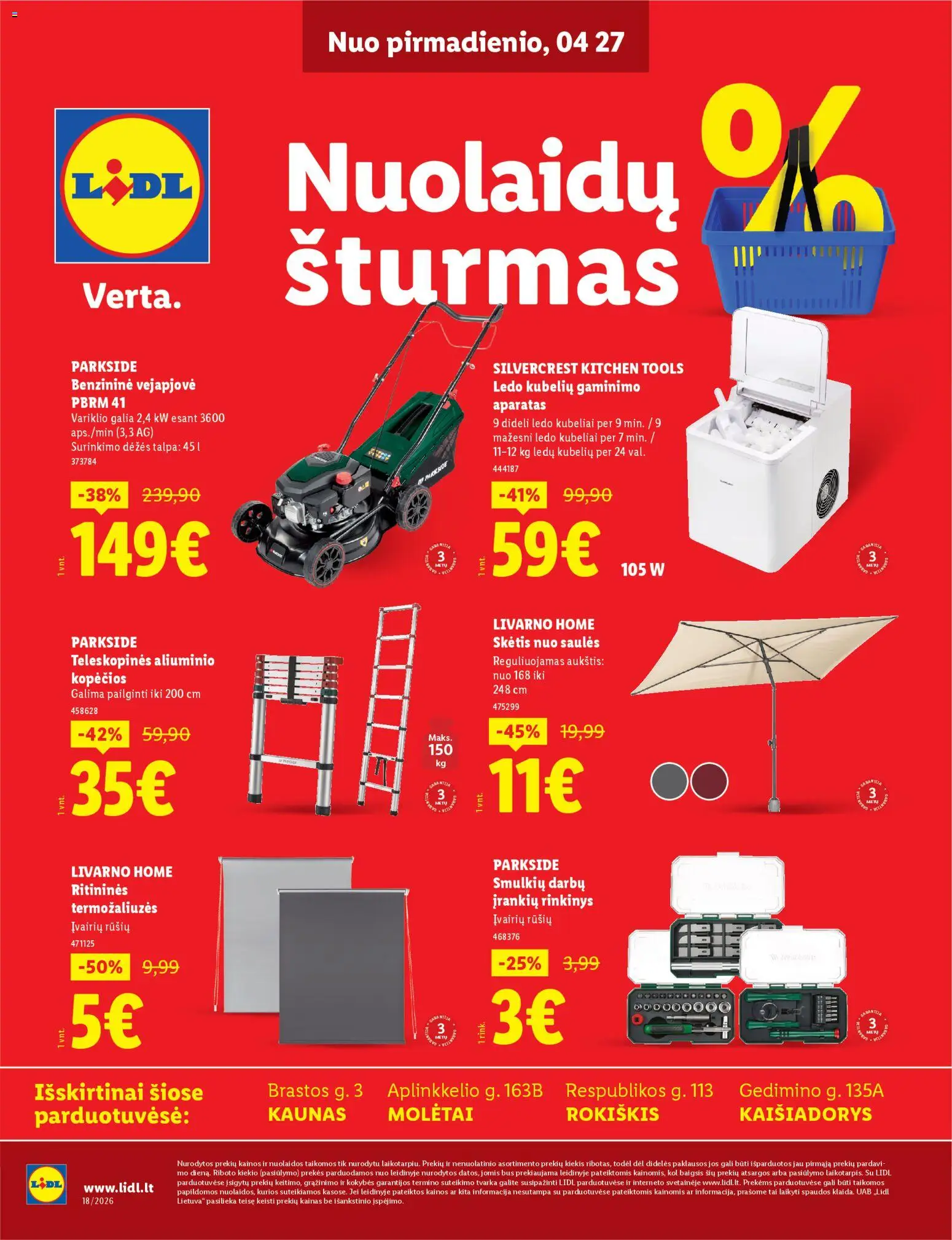 LIDL akcijos nuo 27.04.2026 | Puslapis: 1 | Prekių: Skėtis