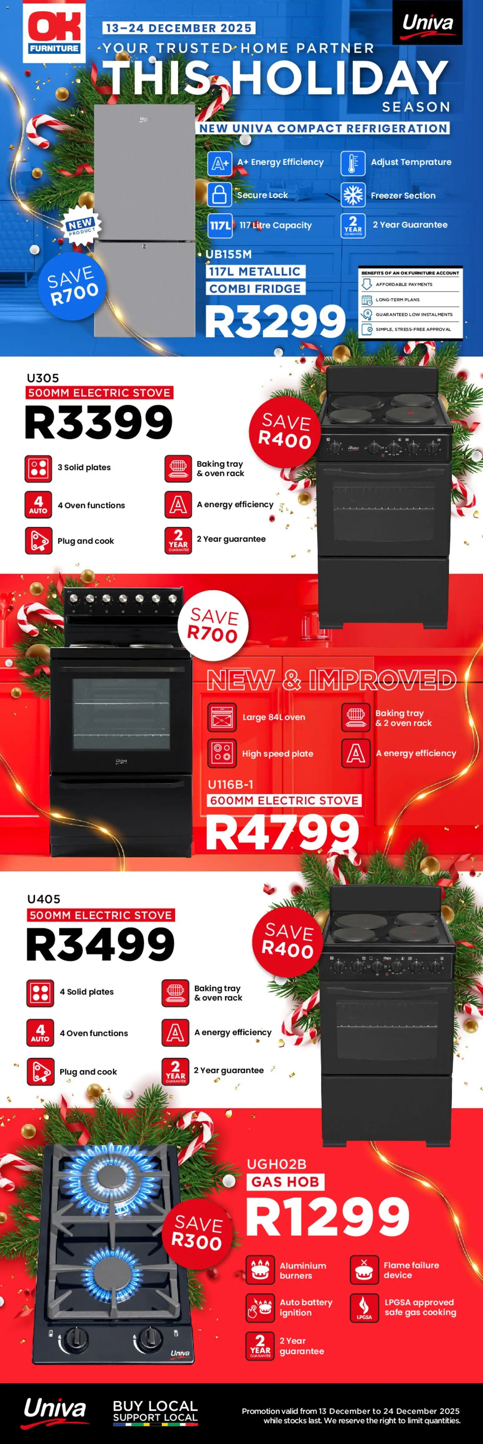 New OK Furniture catalogue – valid from 13.12.2025 | Page: 1 | Products: Tray, Hob, Stove, Lock
