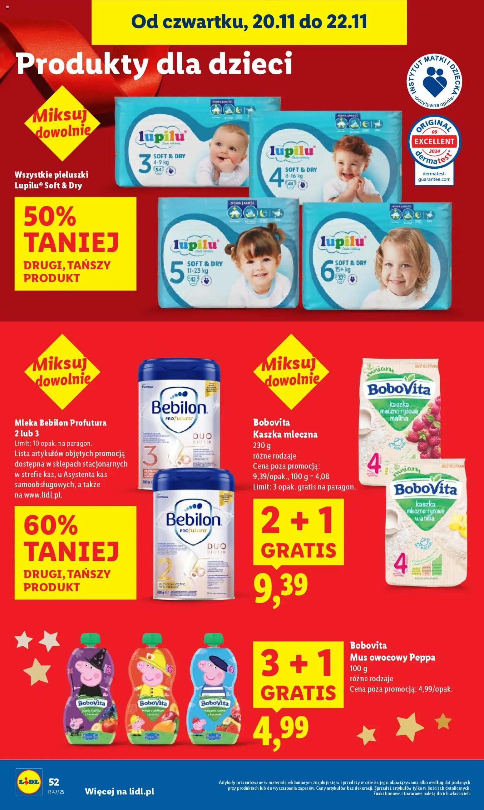 Lidl Gazetka od 20.11.2025 | Strona: 56 | Produkty: Malina, Kaszka mleczna, Mleko Bebilon, Mleko