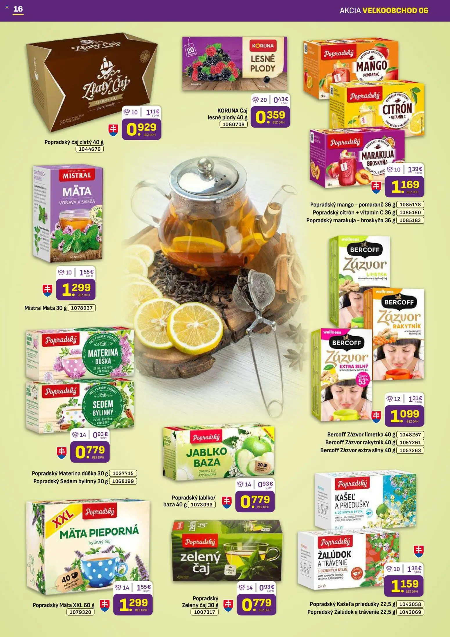 Nové Libex akcie – leták je platný od 16.03.2026 | Strana: 16 | Produkty: Limetka, Zázvor, Čaj, Wc