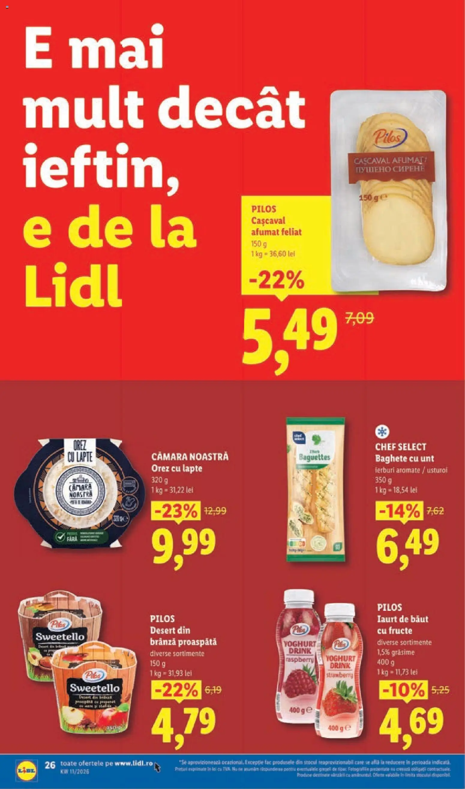 Noul catalog Lidl – valabil de la 09.03.2026 | Pagină: 26 | Produse: Toplar, Unt, Orez, Fructe