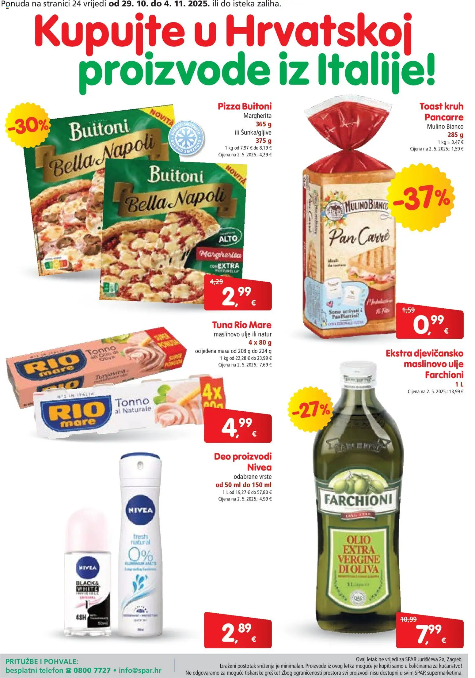 Spar katalog | vrijedi od 29.10.2025 | Stranica: 24 | Proizvodi: Rio Mare, Ulje, Toast, Tuna