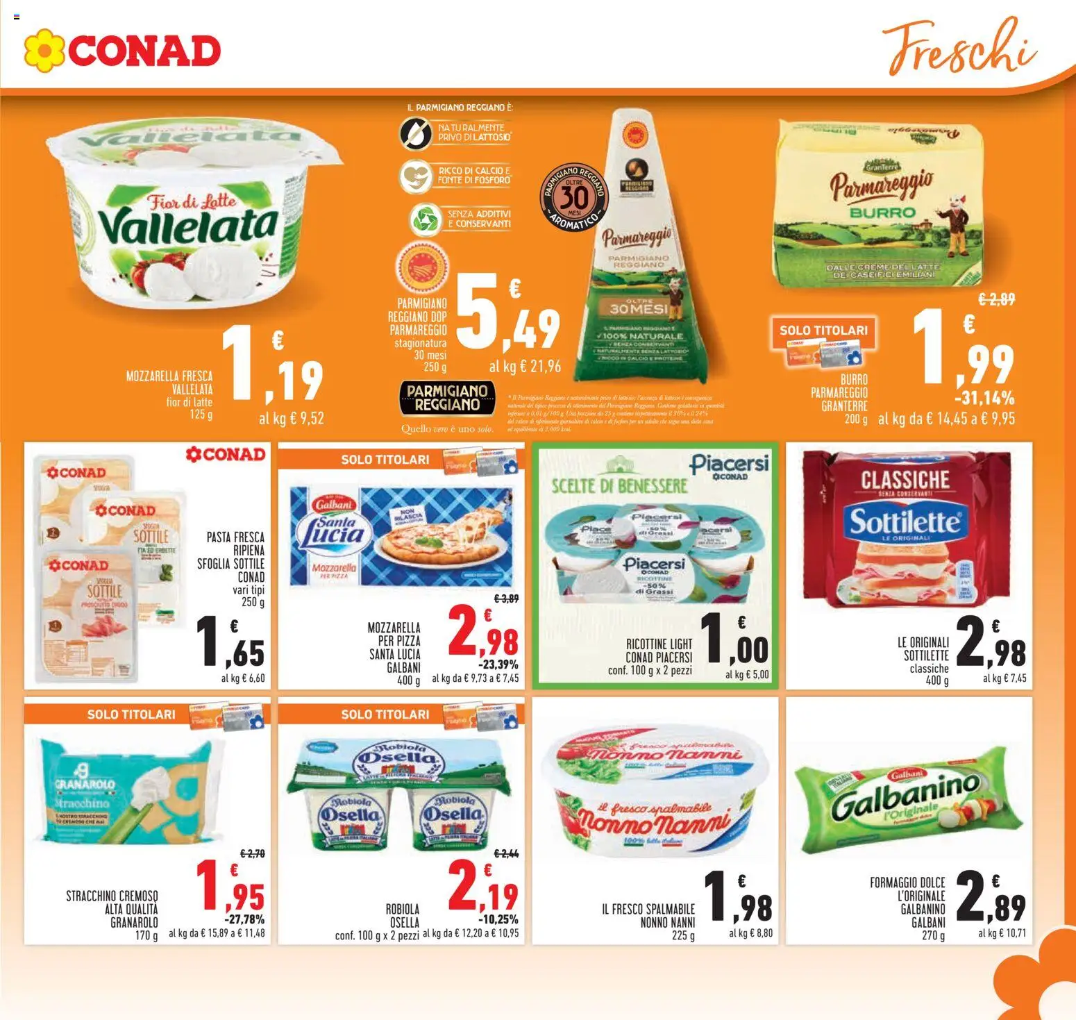 Volantino Conad del 06.11.2025 | Pagina: 15 | Prodotti: Pizza, Mozzarella, Burro, Parmigiano reggiano