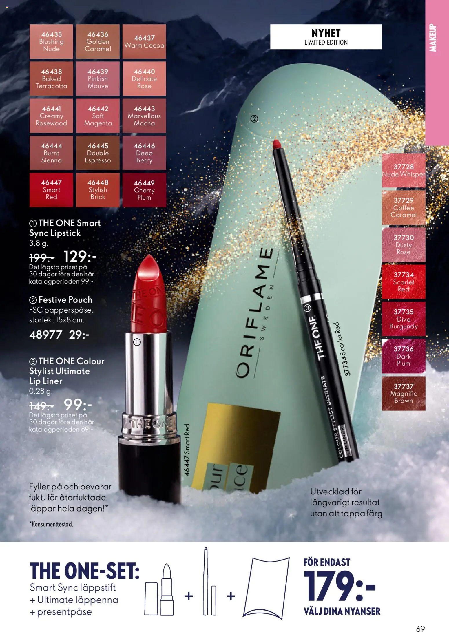 Oriflame reklamblad aktuell från 19.11.2025 | Sida: 69 | Produkter: Läppstift, Set, Läppenna