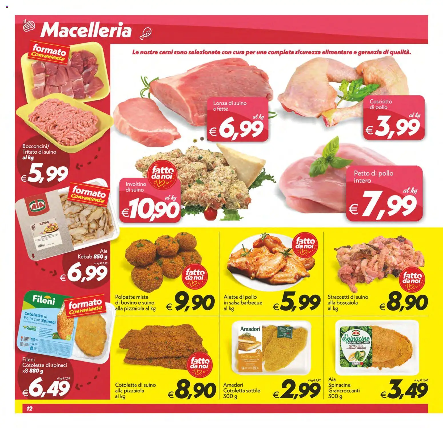 Volantino SuperConveniente del 23.01.2026 | Pagina: 12 | Prodotti: Bovino, Petto di Pollo, Suino, Spinaci