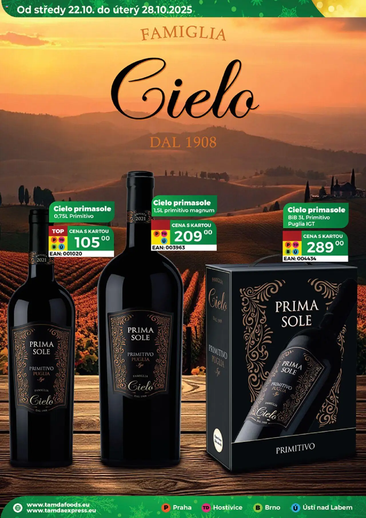 Tamda Foods leták od 22.10.2025 | Strana: 36 | Produkty: Primitivo Puglia, Primitivo, Magnum