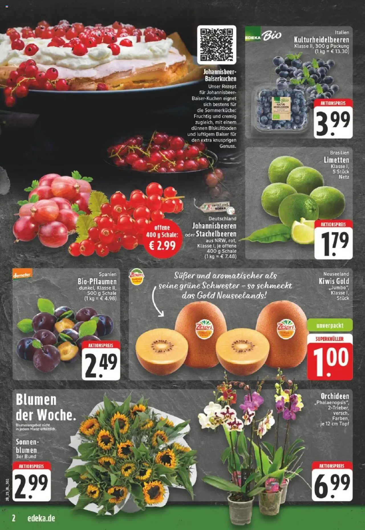 Edeka Prospekt 	 - gültig ab dem 07.07.2025 | Seite: 2 | Produkte: Limetten, Blumen, Kiwi