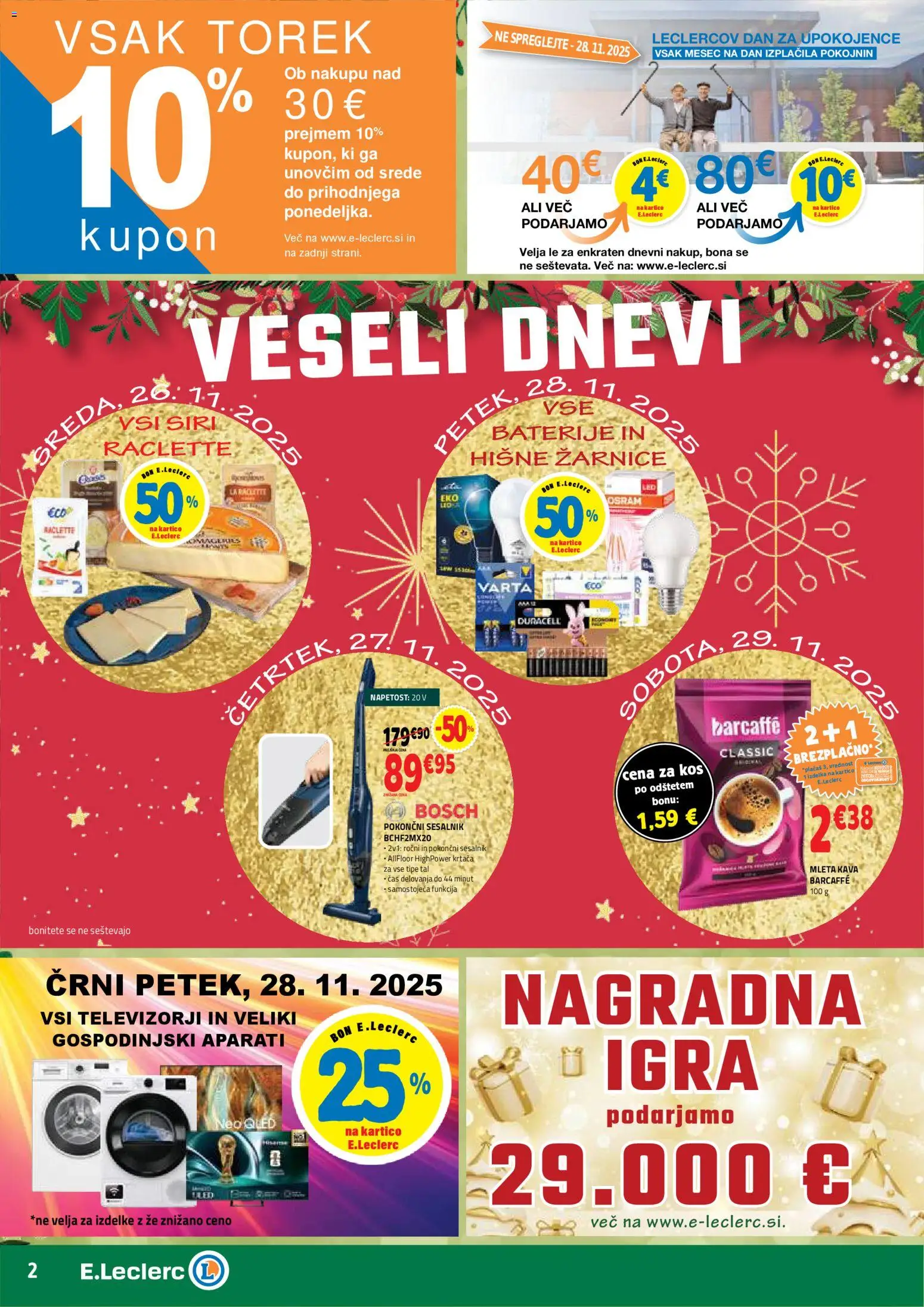 Novi E.leclerc katalog ponudbe – veljaven od 26.11.2025 | Stran: 2 | Izdelki: Igra, Kos, Žarnice, Sesalnik